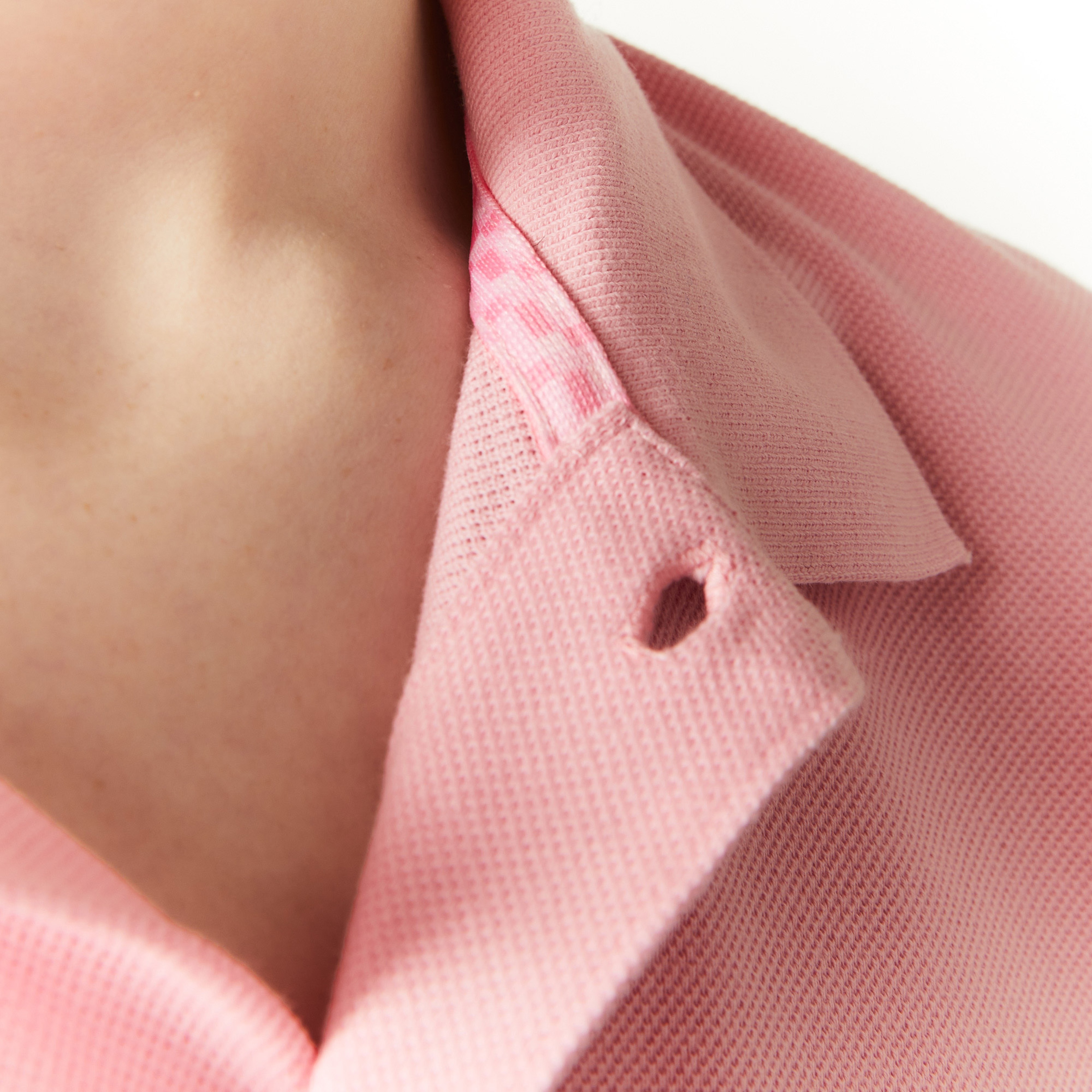 Lacoste X Minecraft Unisex Classic Fit Baskılı Pembe Polo