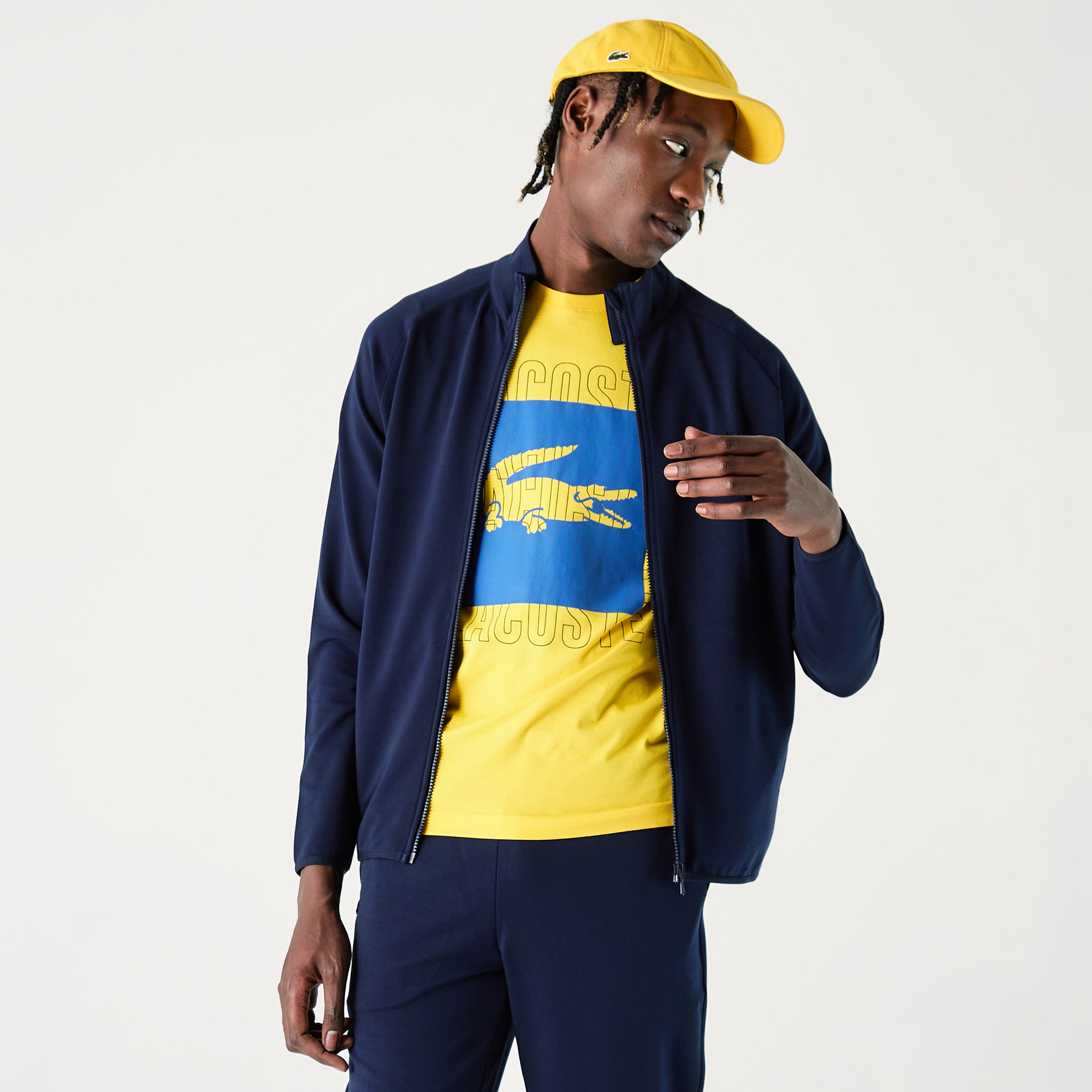 Lacoste Erkek Slim Fit Fermuarlı Lacivert Sweatshirt