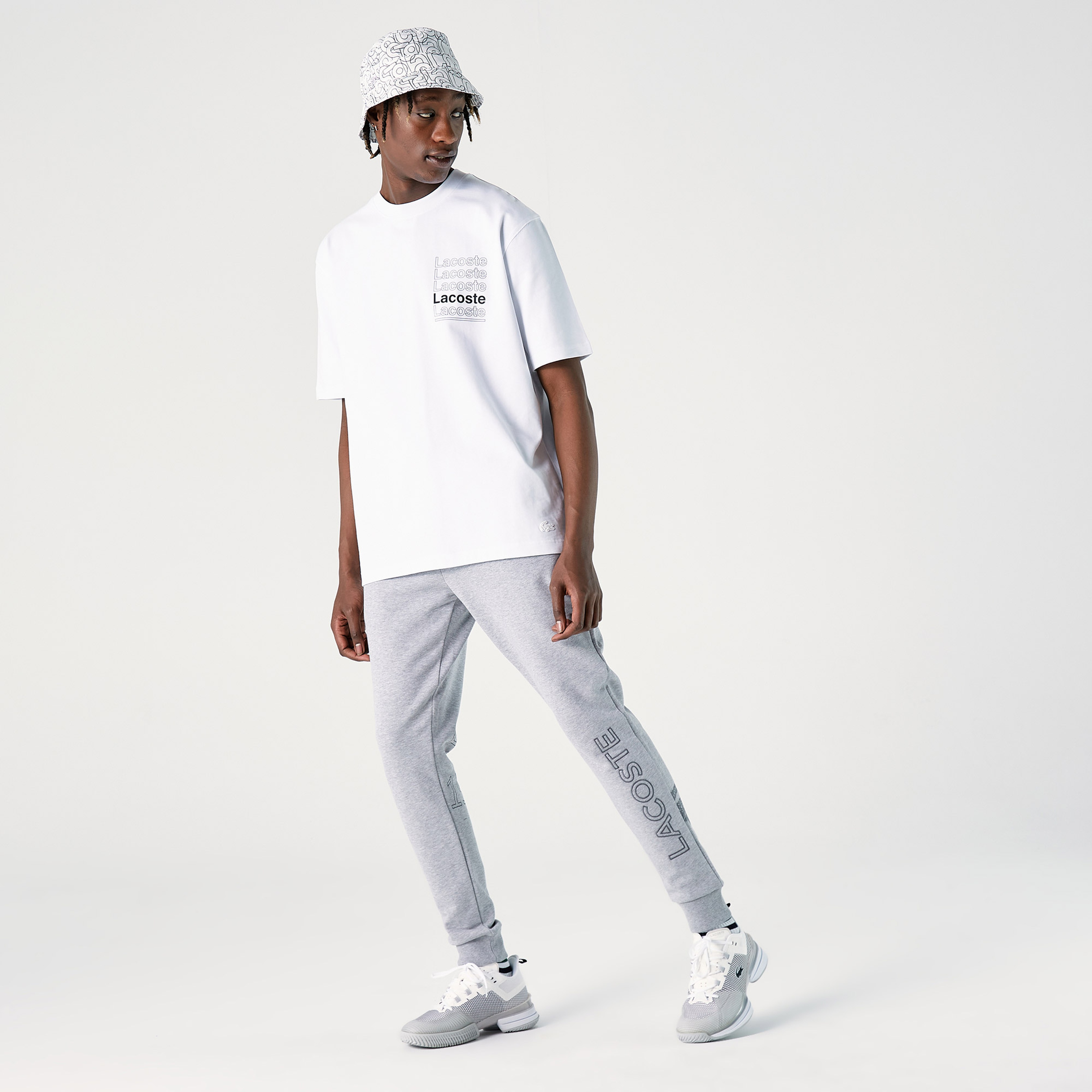 Lacoste Erkek Regular Fit Baskılı Gri Eşofman Altı