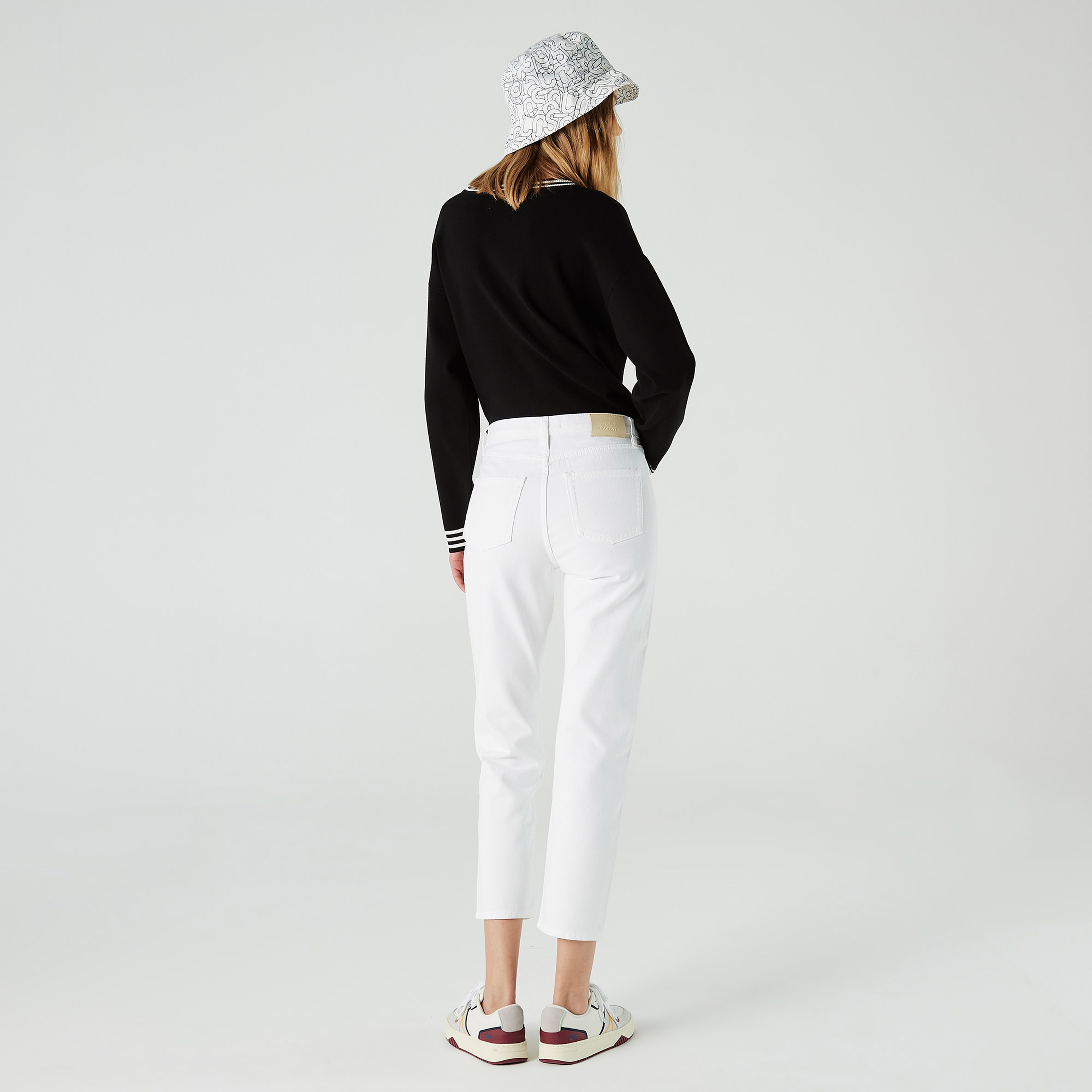 Lacoste Kadın Straight Fit Beyaz Pantolon