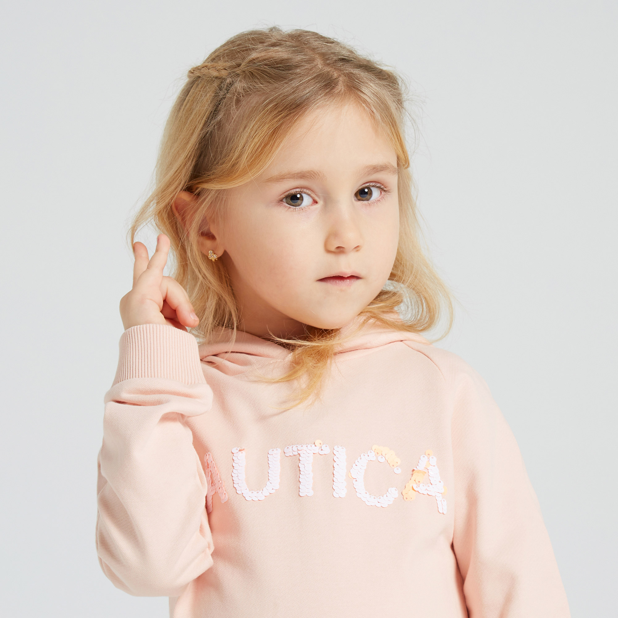 NAUTICA KIZ ÇOCUK PEMBE KAPÜŞONLU ELBİSE
