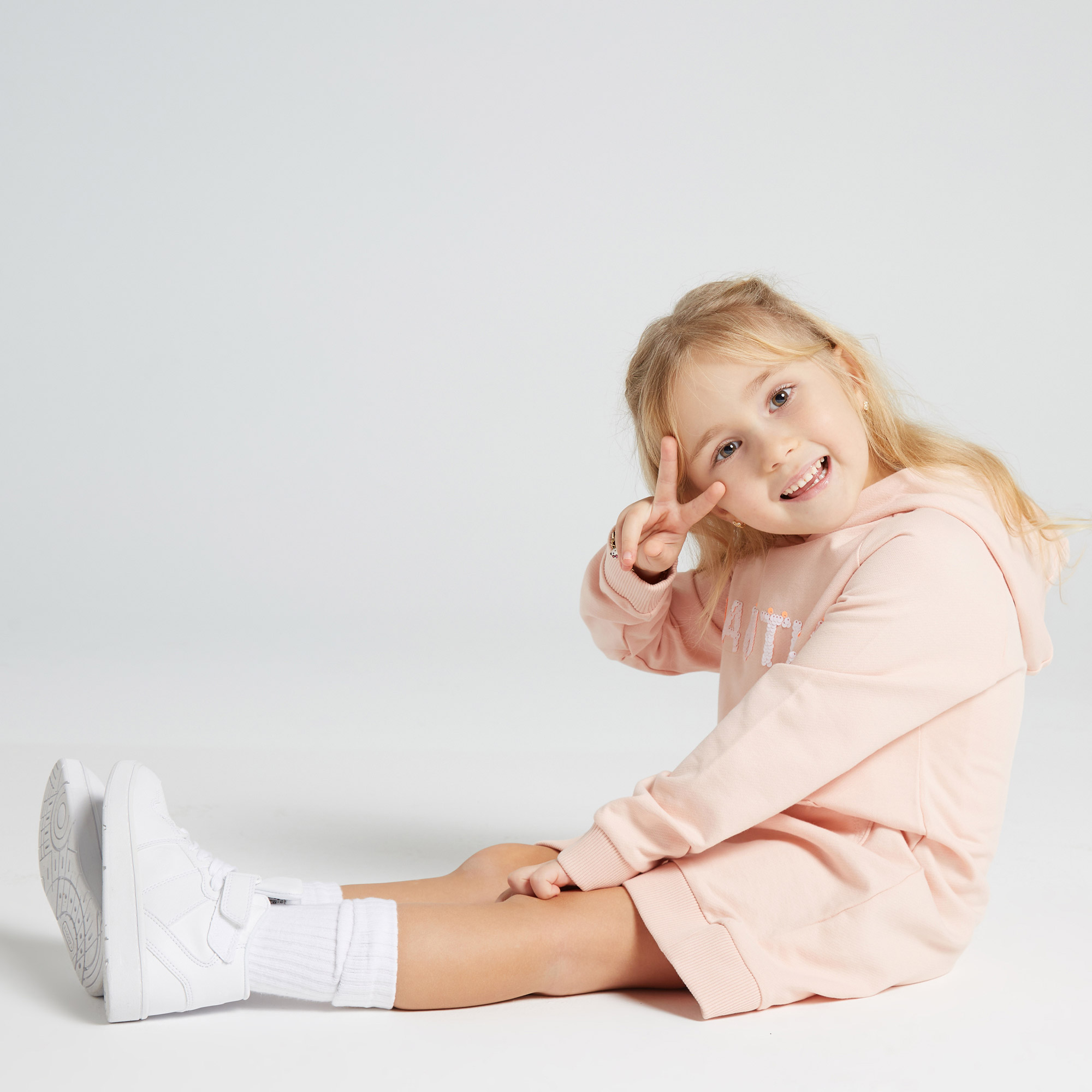 NAUTICA KIZ ÇOCUK PEMBE KAPÜŞONLU ELBİSE
