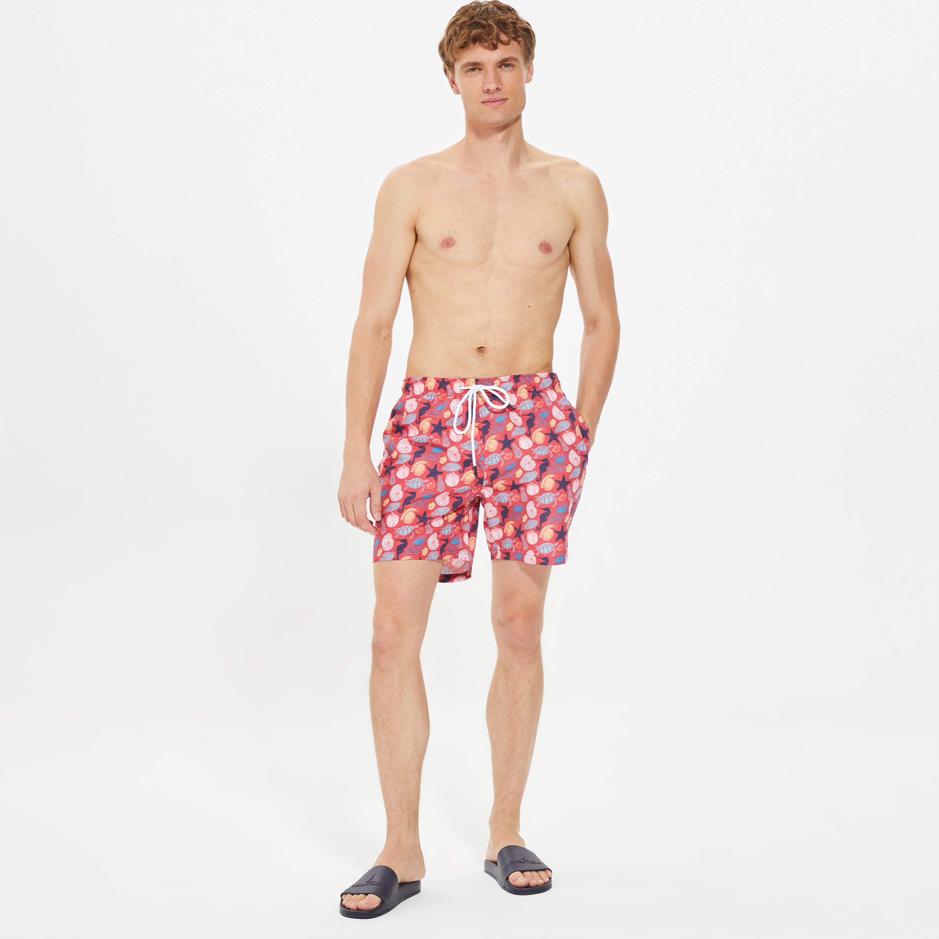 Nautica Erkek Kırmızı Standart Fit Şort Mayo