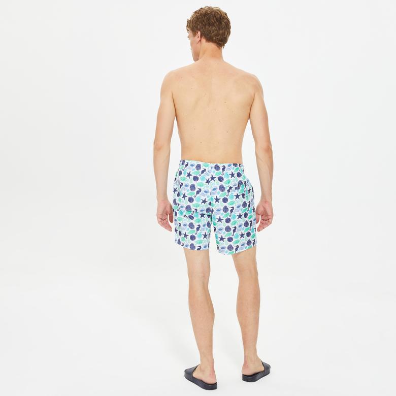 Nautica Erkek Beyaz Standart Fit Şort Mayo