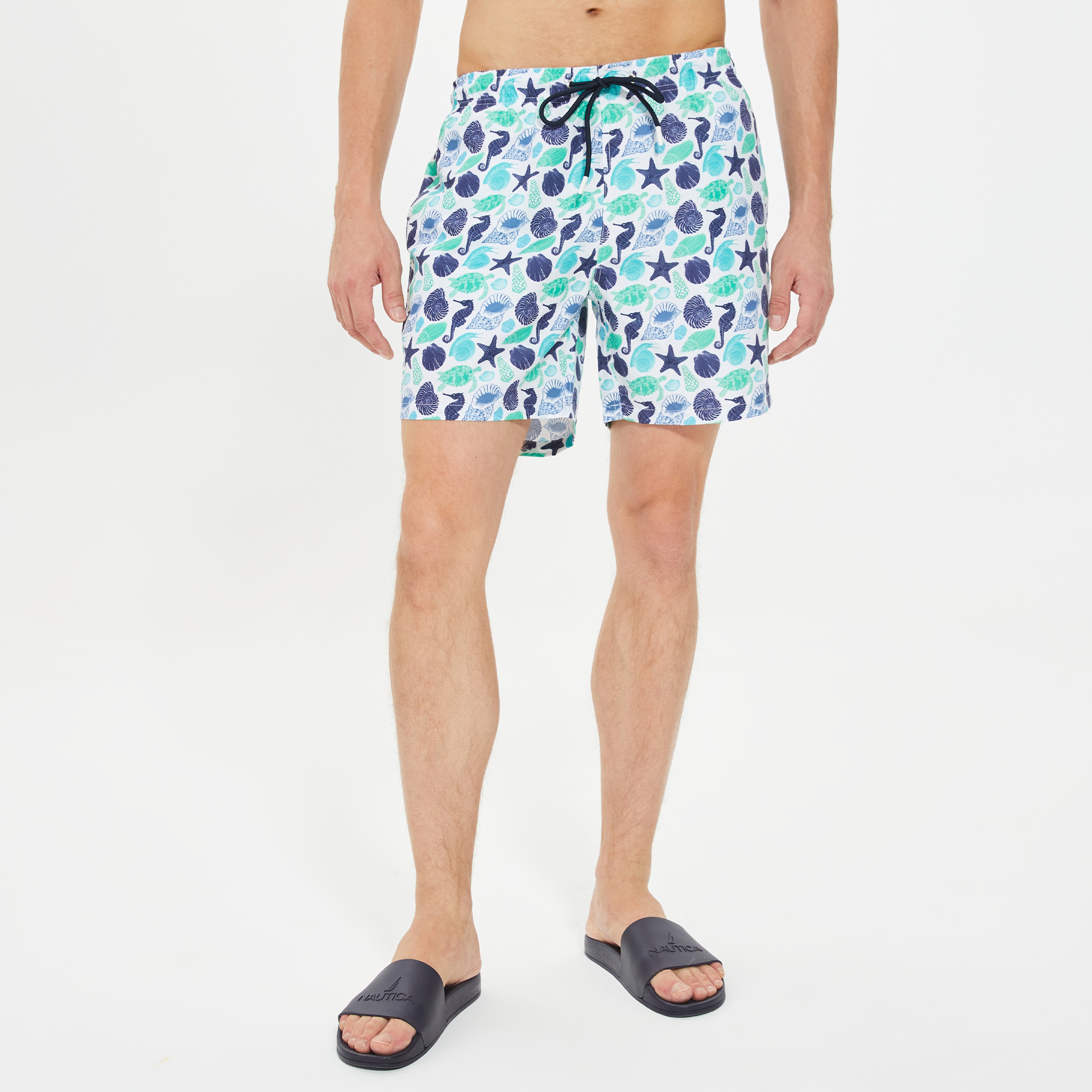 Nautica Erkek Beyaz Standart Fit Deniz Şortu