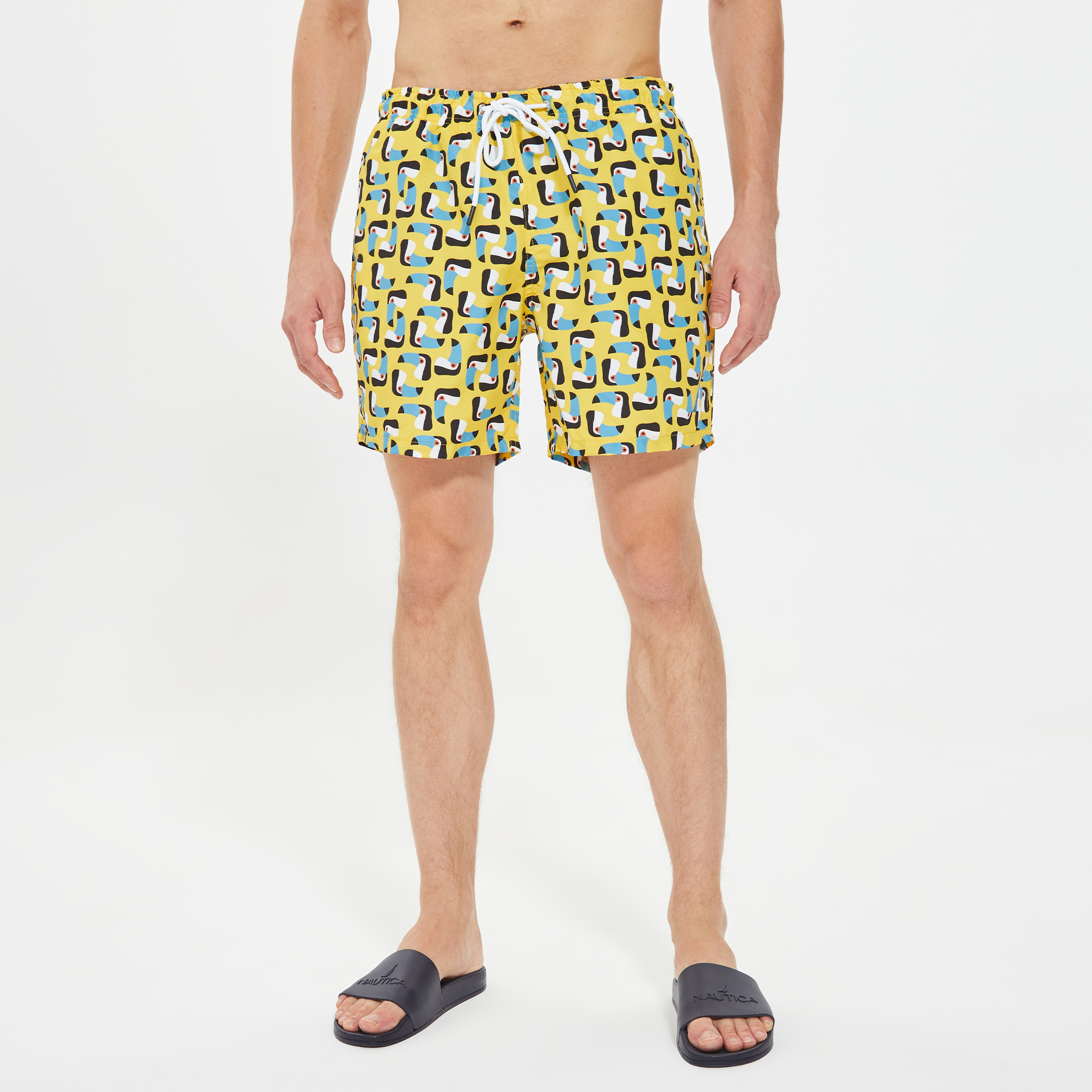 Nautica Erkek Sarı Standart Fit Şort Mayo
