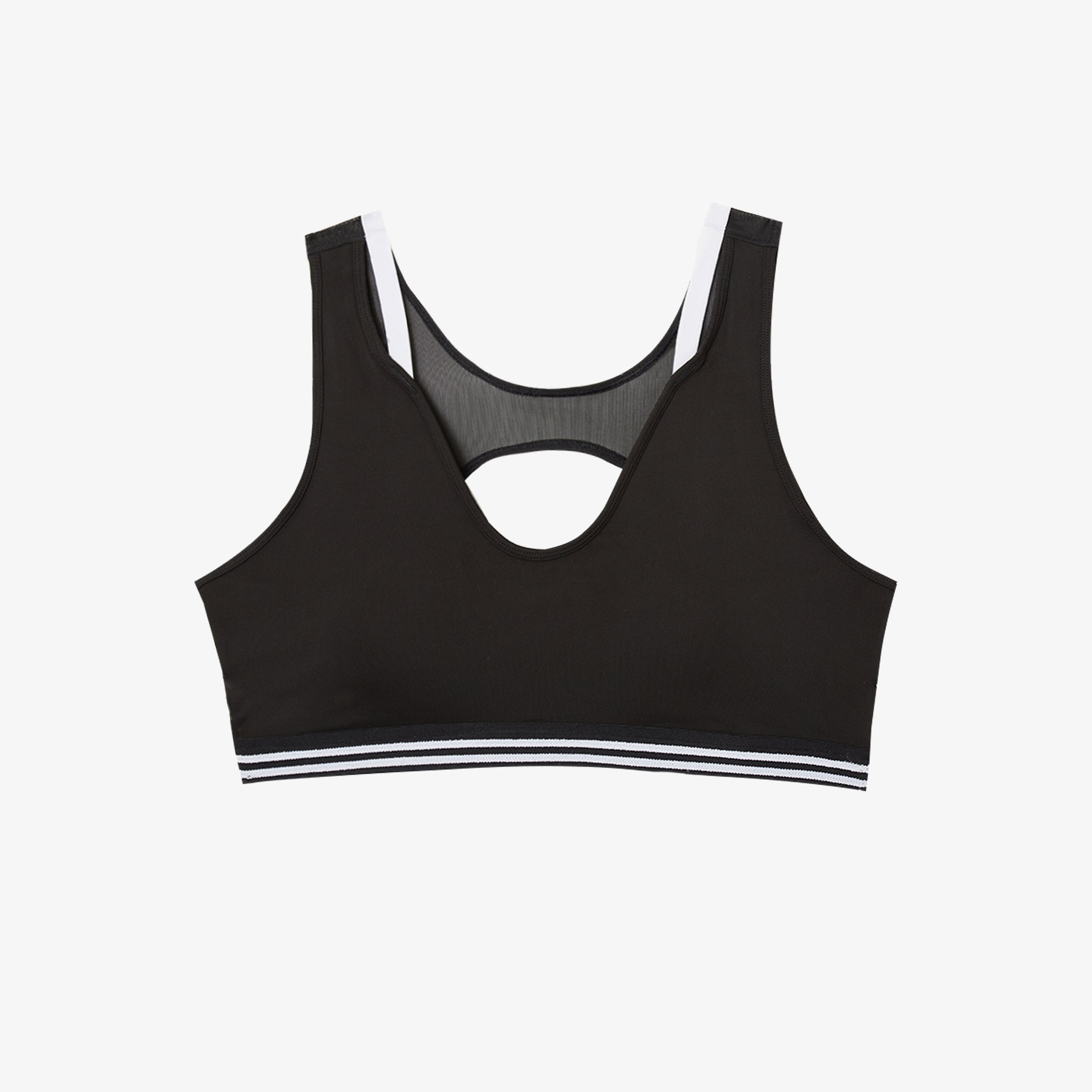 Lacoste SPORT Active Kadın Askılı V Yaka Siyah Bra