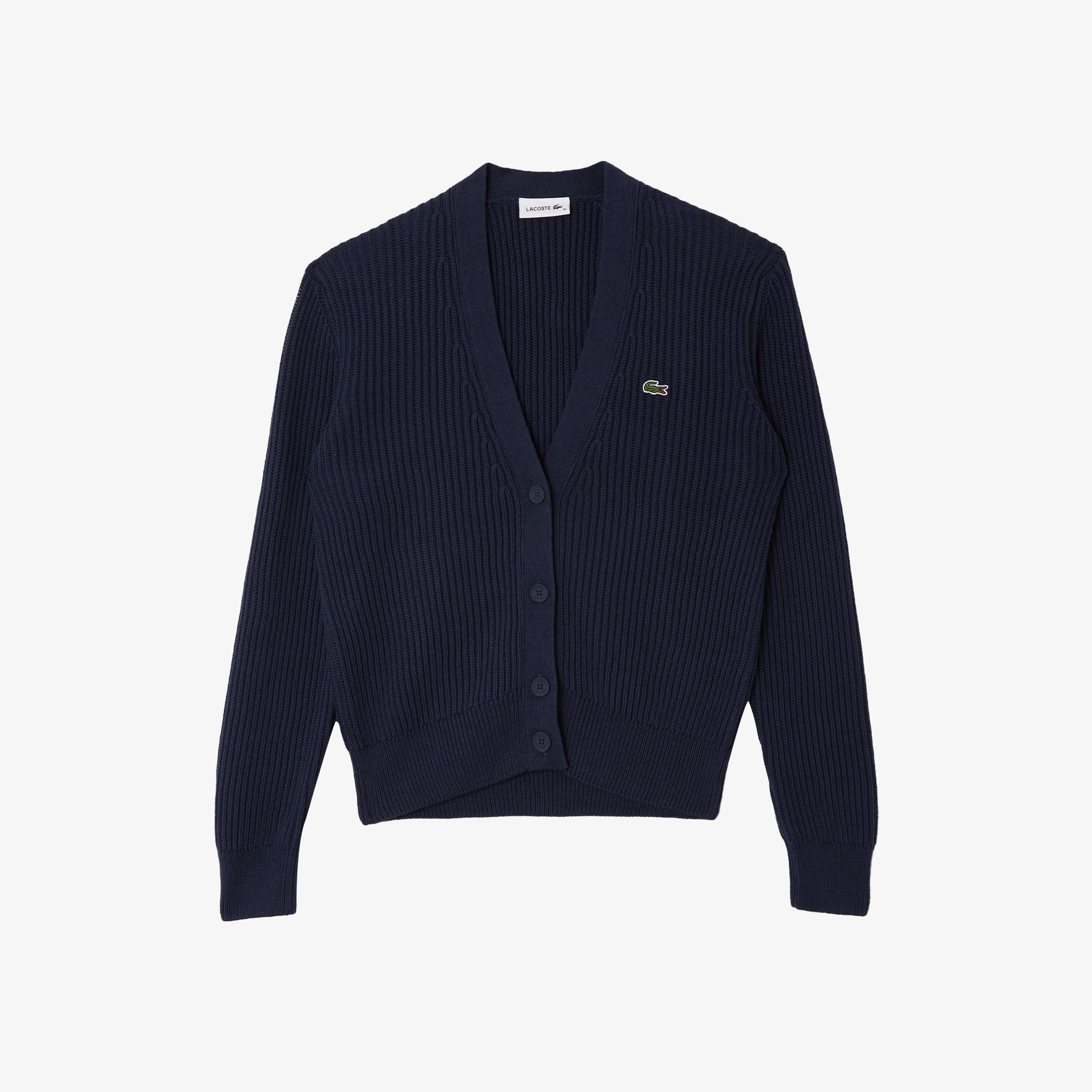 Lacoste Kadın V Yaka Lacivert Hırka