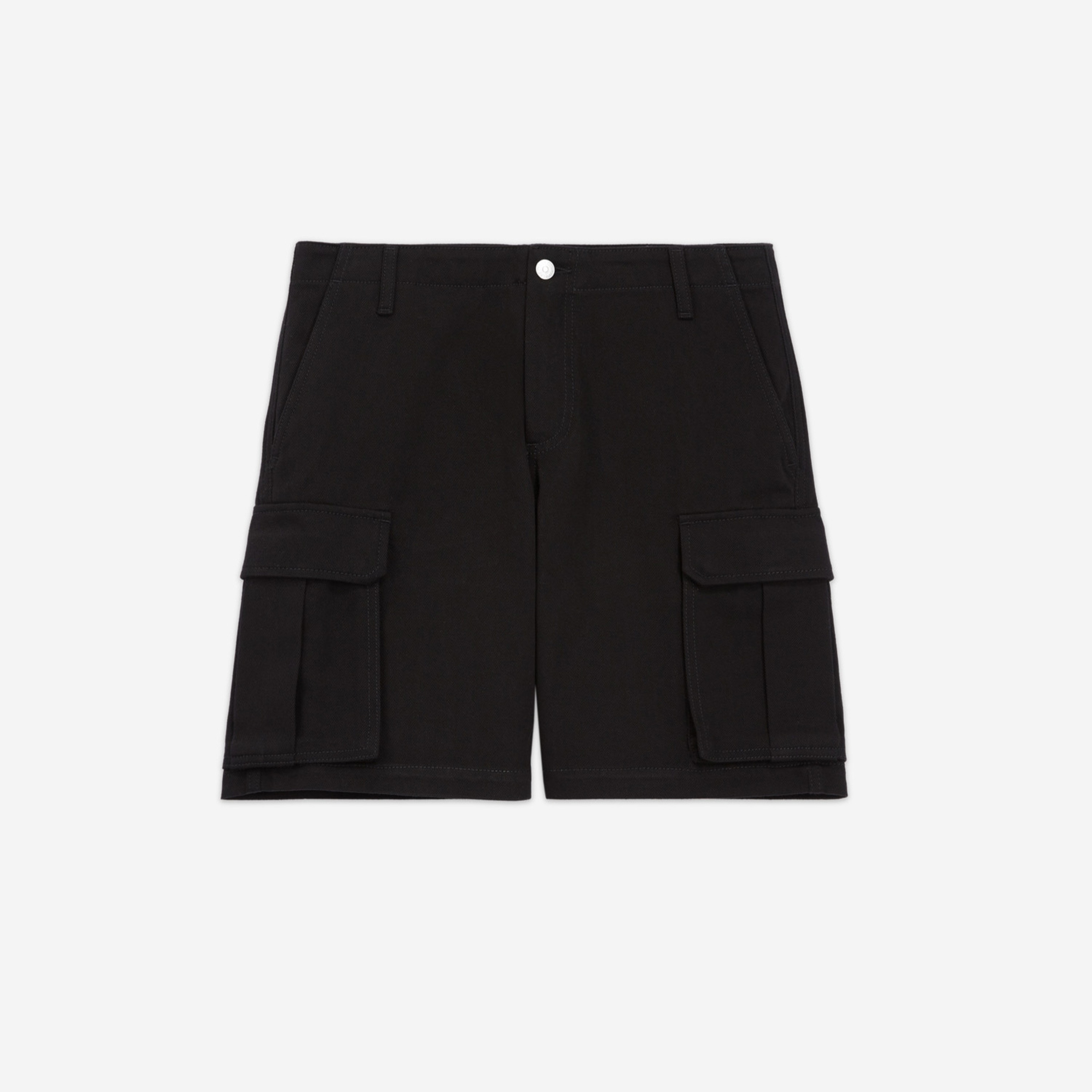 ERKEK SİYAH ORGANİK PAMUKLU KARGO CEPLİ ŞORT