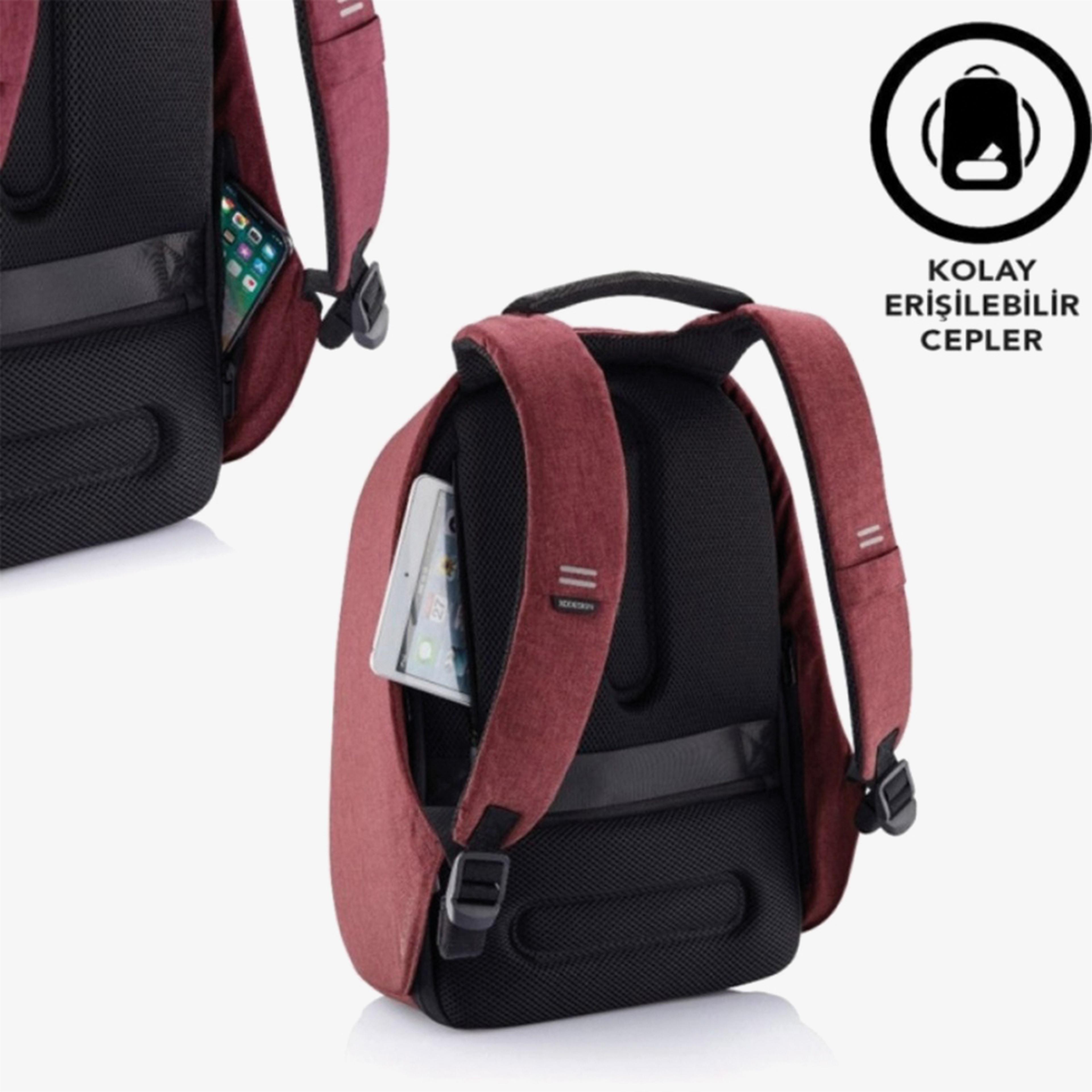 XD Design Bobby Hero Small Unisex Kırmızı Sırt Çantası