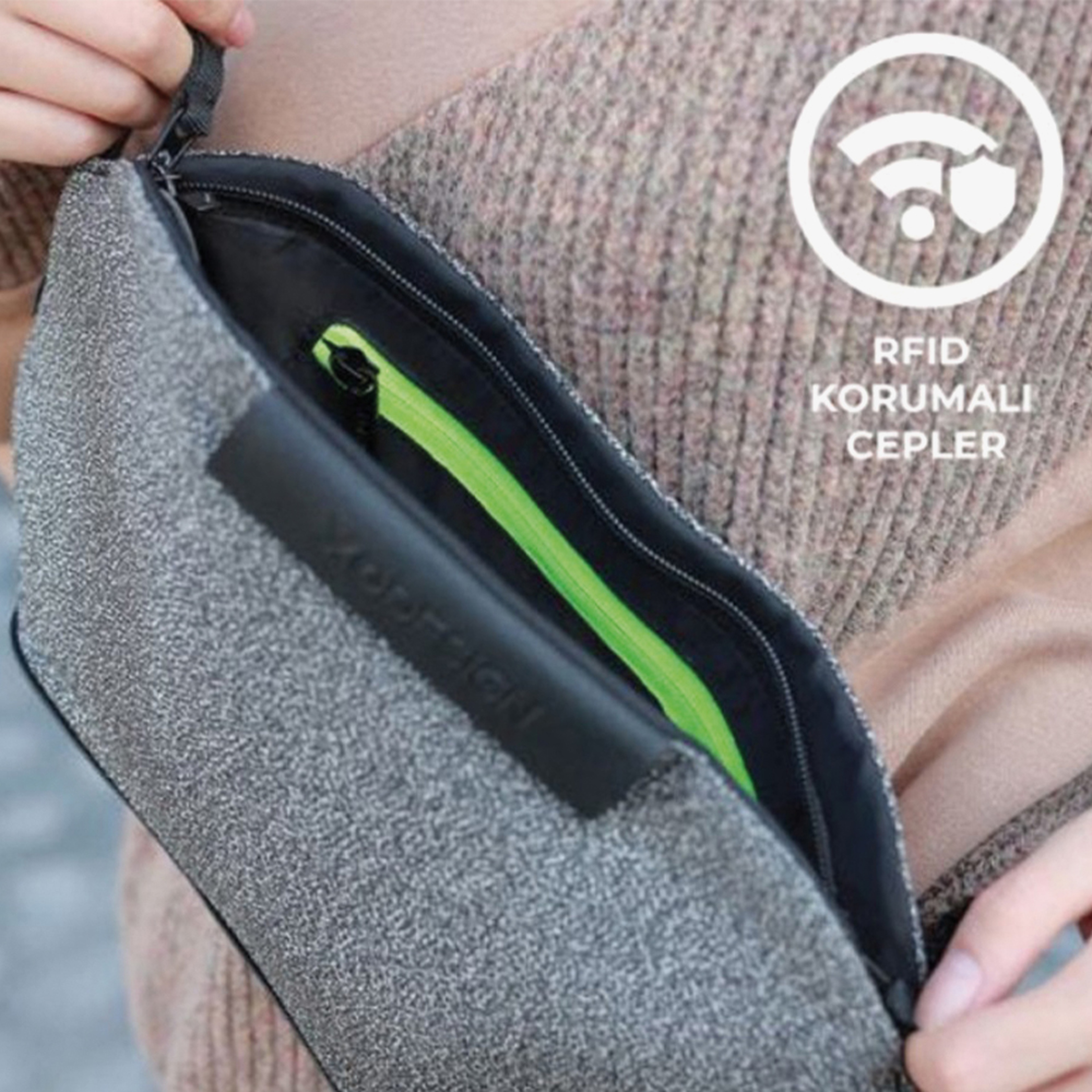 XD Design Urban Bumbag Unisex Gri Bel Çantası