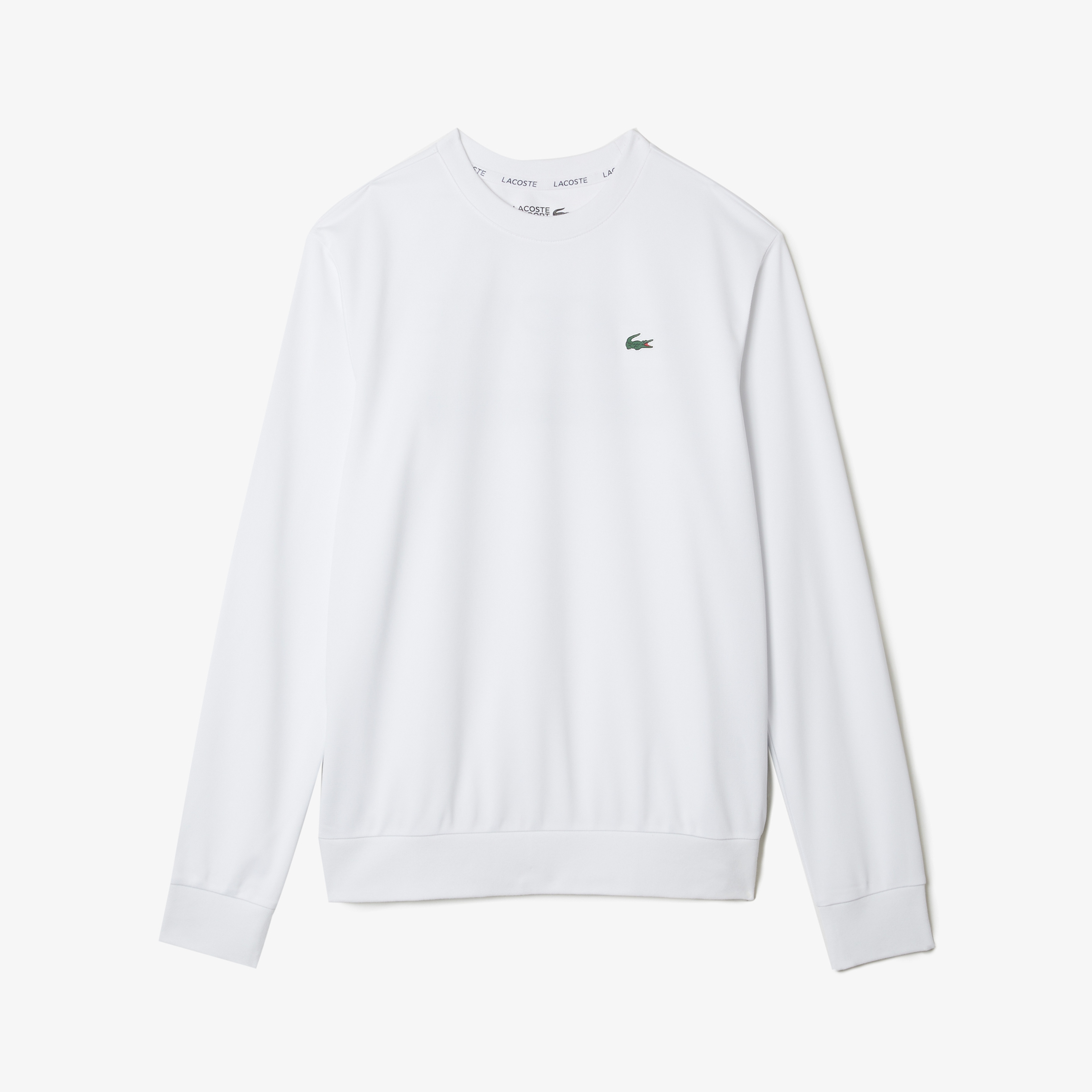 Lacoste SPORT Erkek Classic Fit Bisiklet Yaka Beyaz Sweatshirt