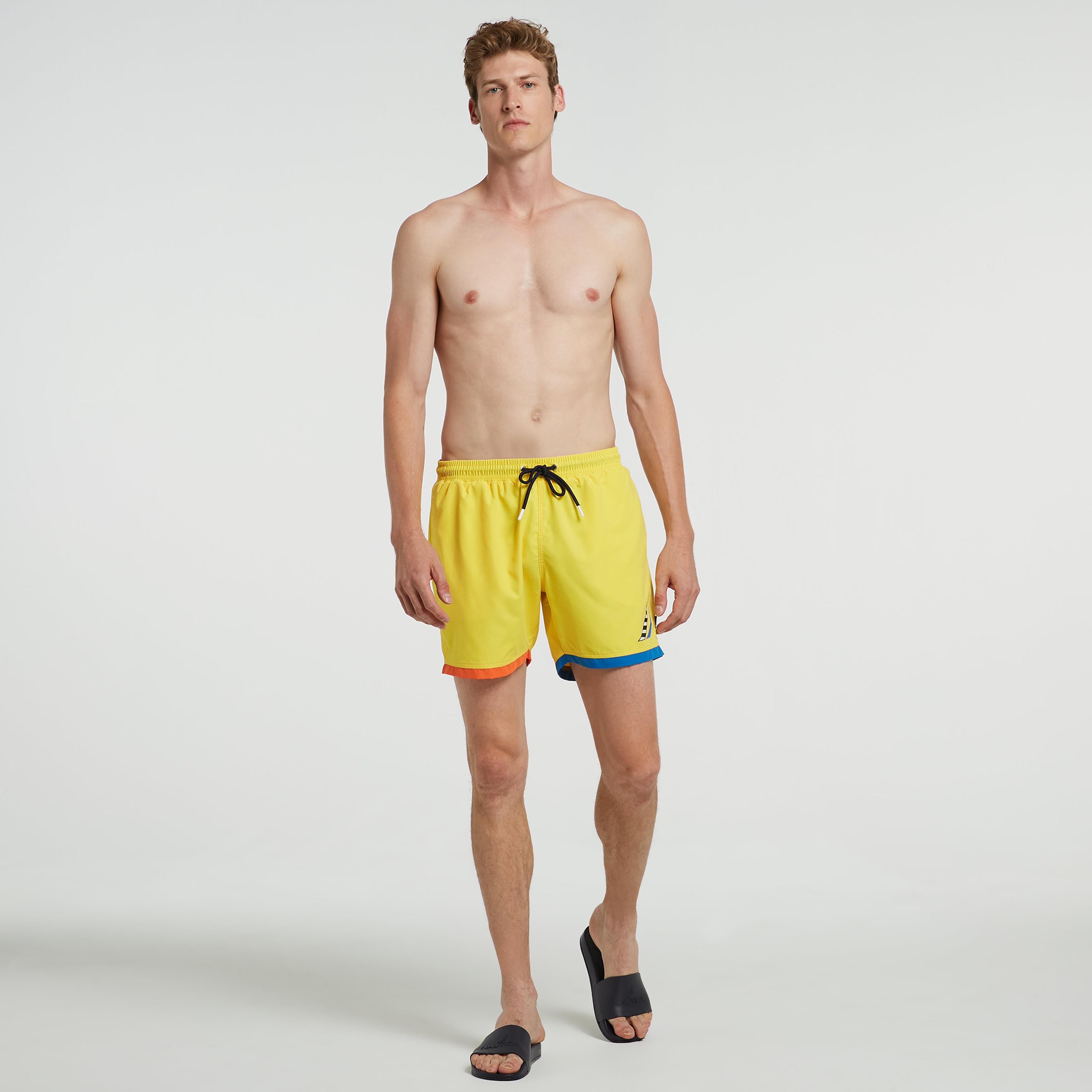 Nautica Erkek Sarı Standart Fit Şort Mayo