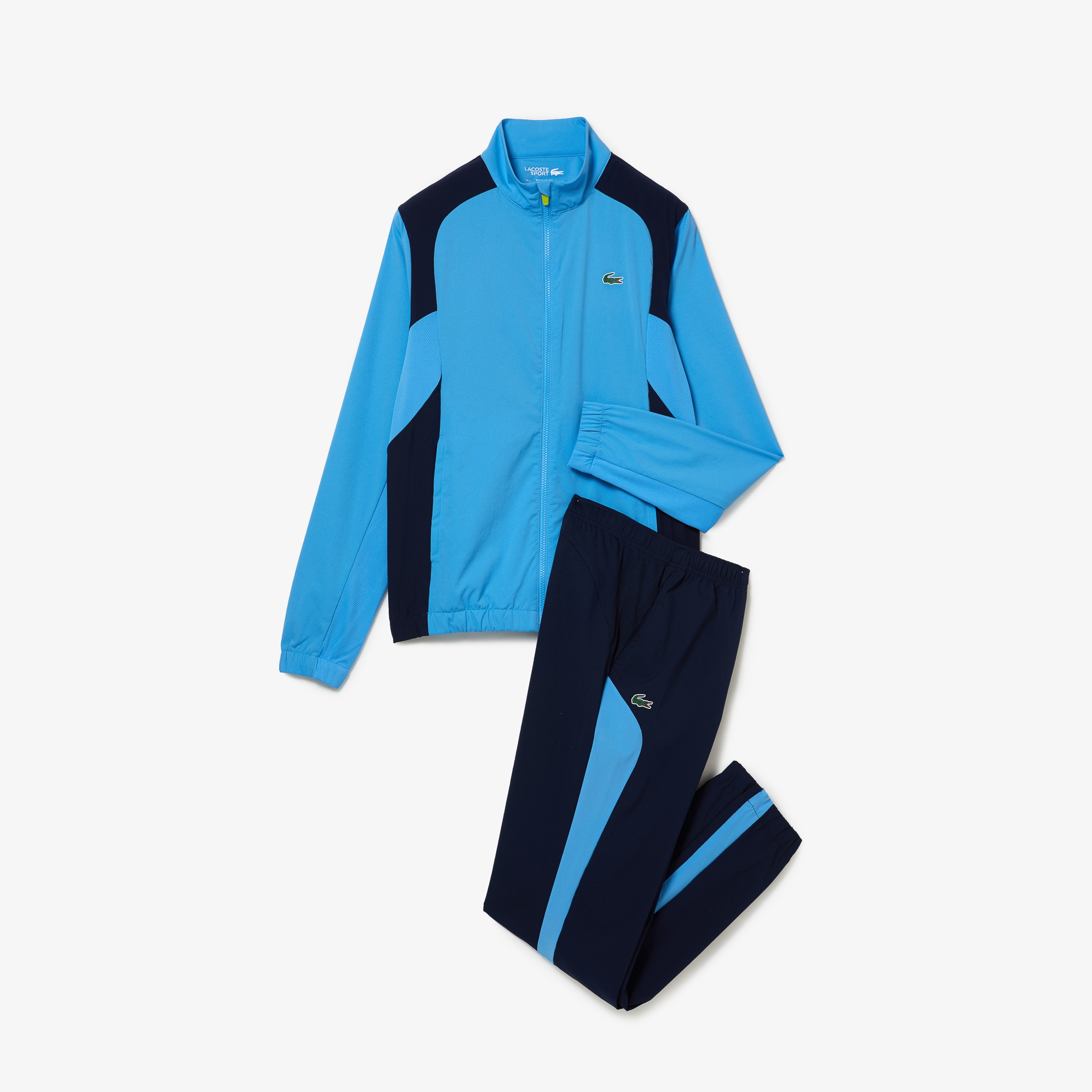 Lacoste SPORT Erkek Regular Fit Uzun Kollu Dik Yaka Renk Bloklu Mavi Eşofman Takımı