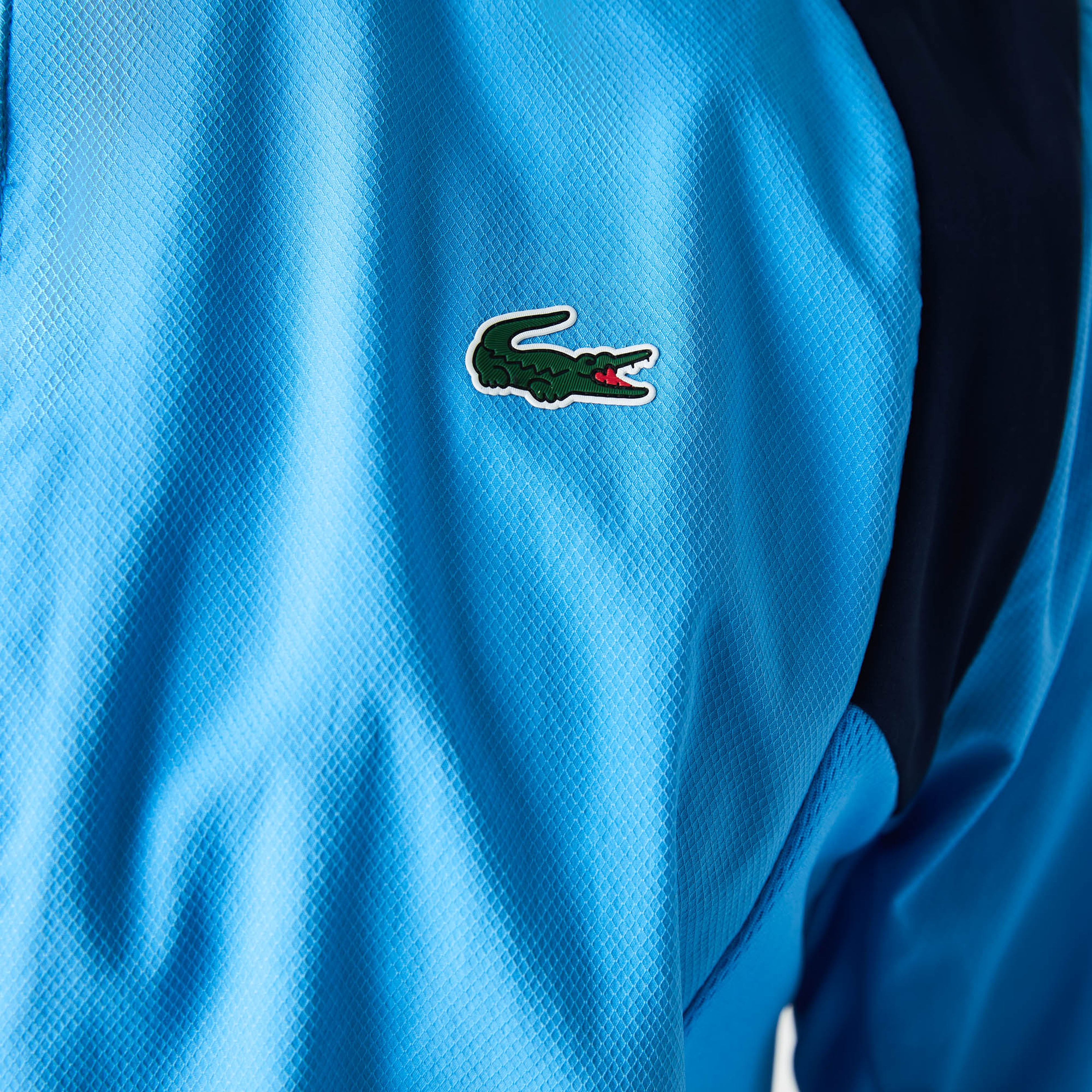 Lacoste SPORT Erkek Regular Fit Uzun Kollu Dik Yaka Renk Bloklu Mavi Eşofman Takımı