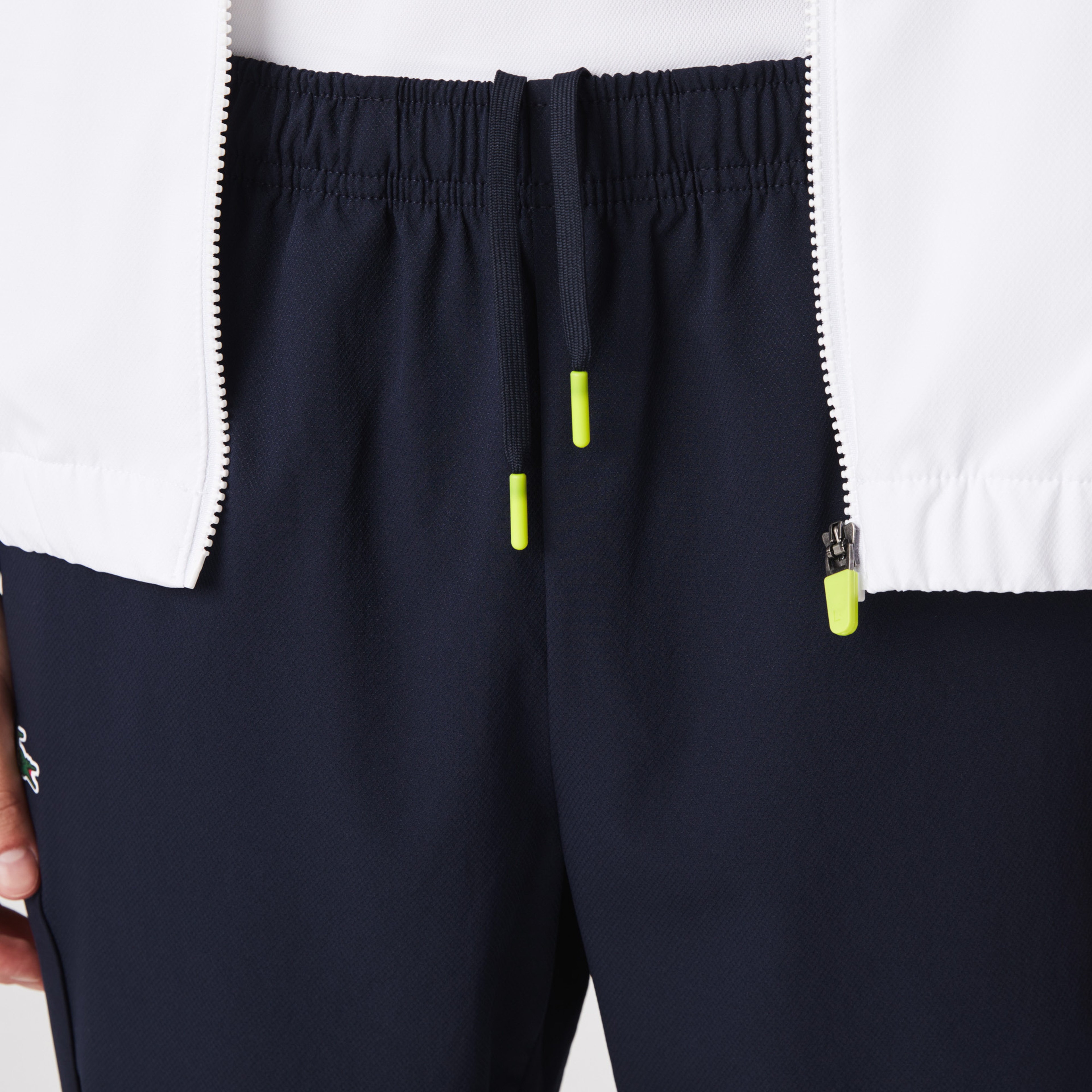 Lacoste SPORT Erkek Regular Fit Uzun Kollu Dik Yaka Renk Bloklu Beyaz Eşofman Takımı