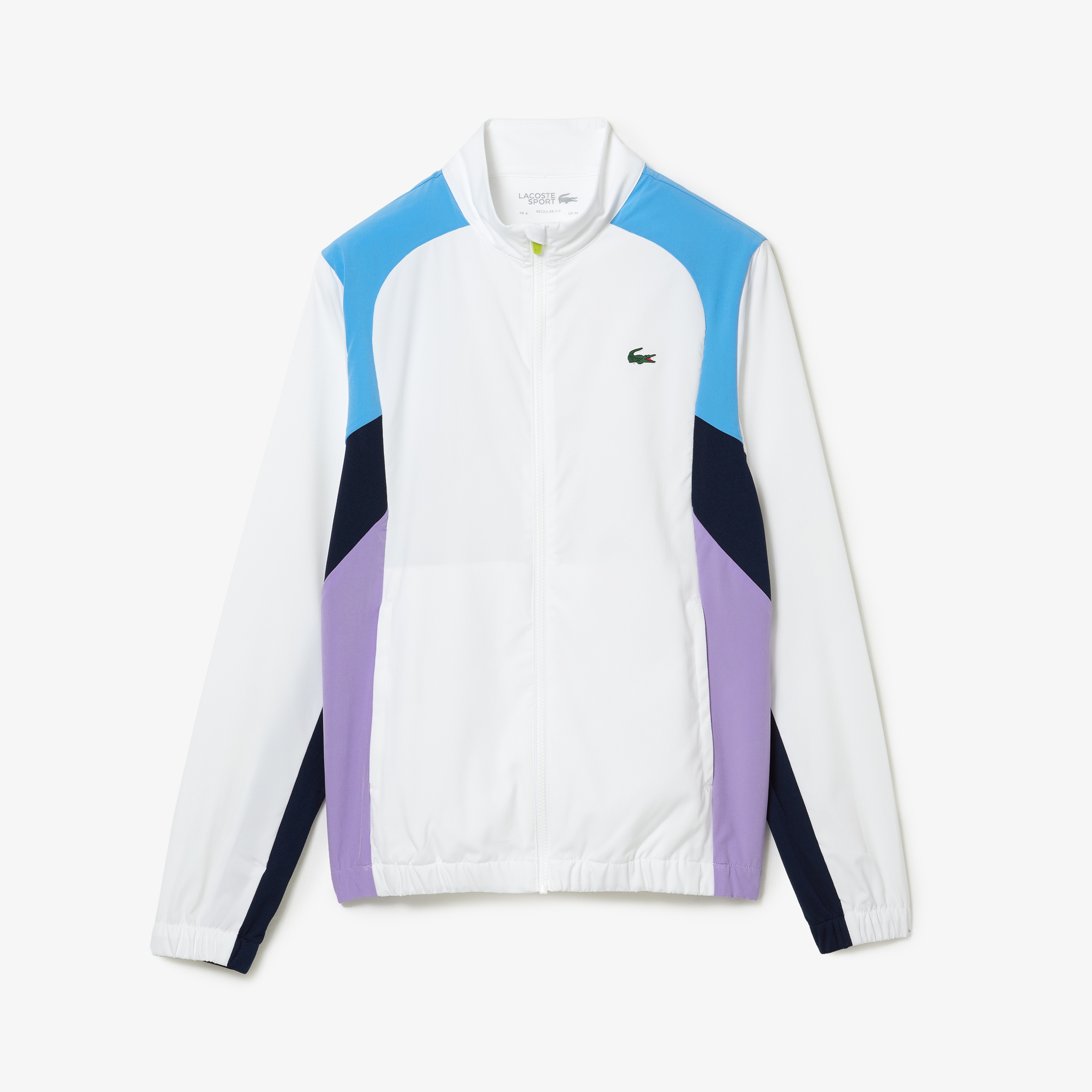 Lacoste SPORT Erkek Regular Fit Uzun Kollu Dik Yaka Renk Bloklu Beyaz Eşofman Takımı
