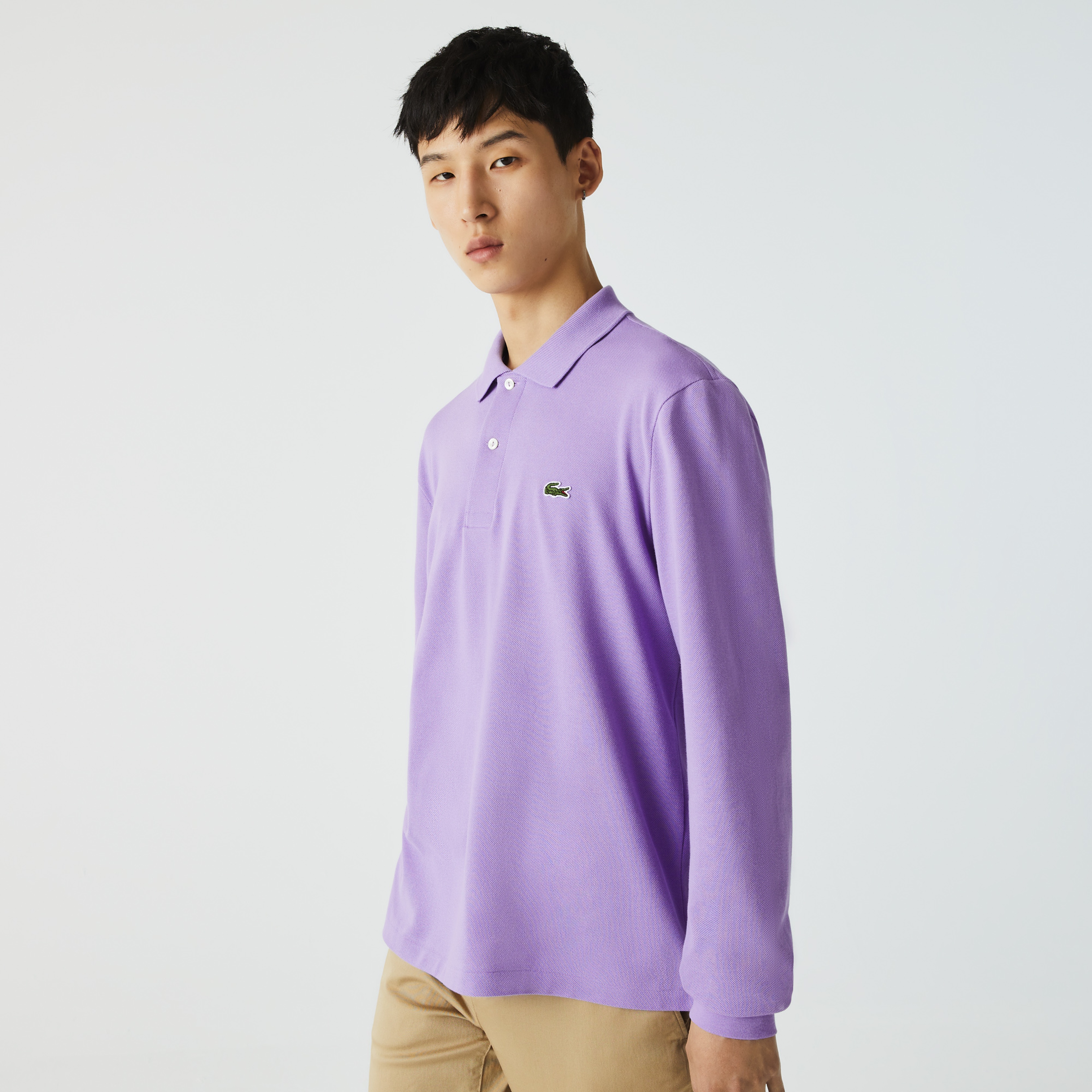 Lacoste Erkek Classic Fit Uzun Kollu Mor L1212 Polo