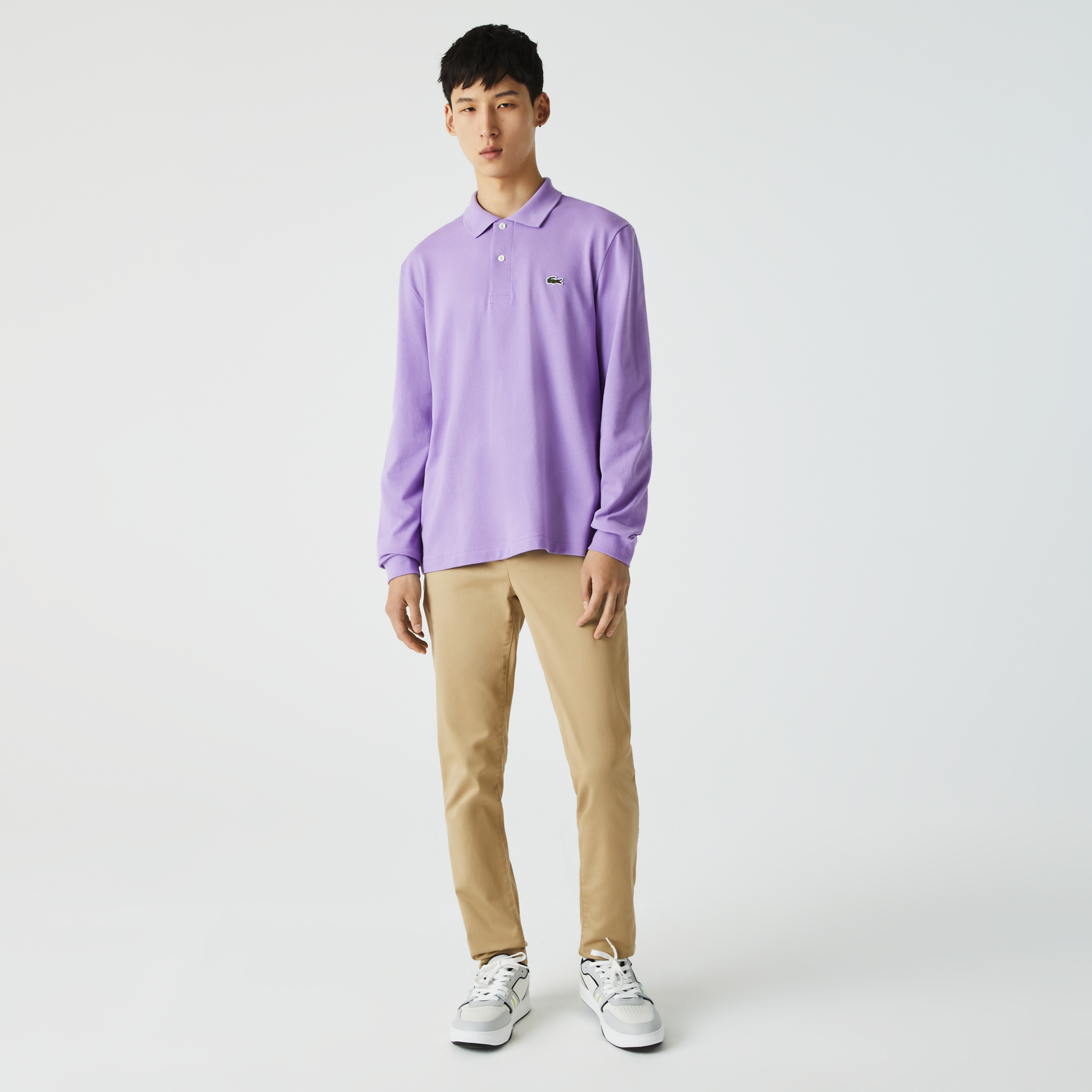 Lacoste Erkek Classic Fit Uzun Kollu Mor L1212 Polo