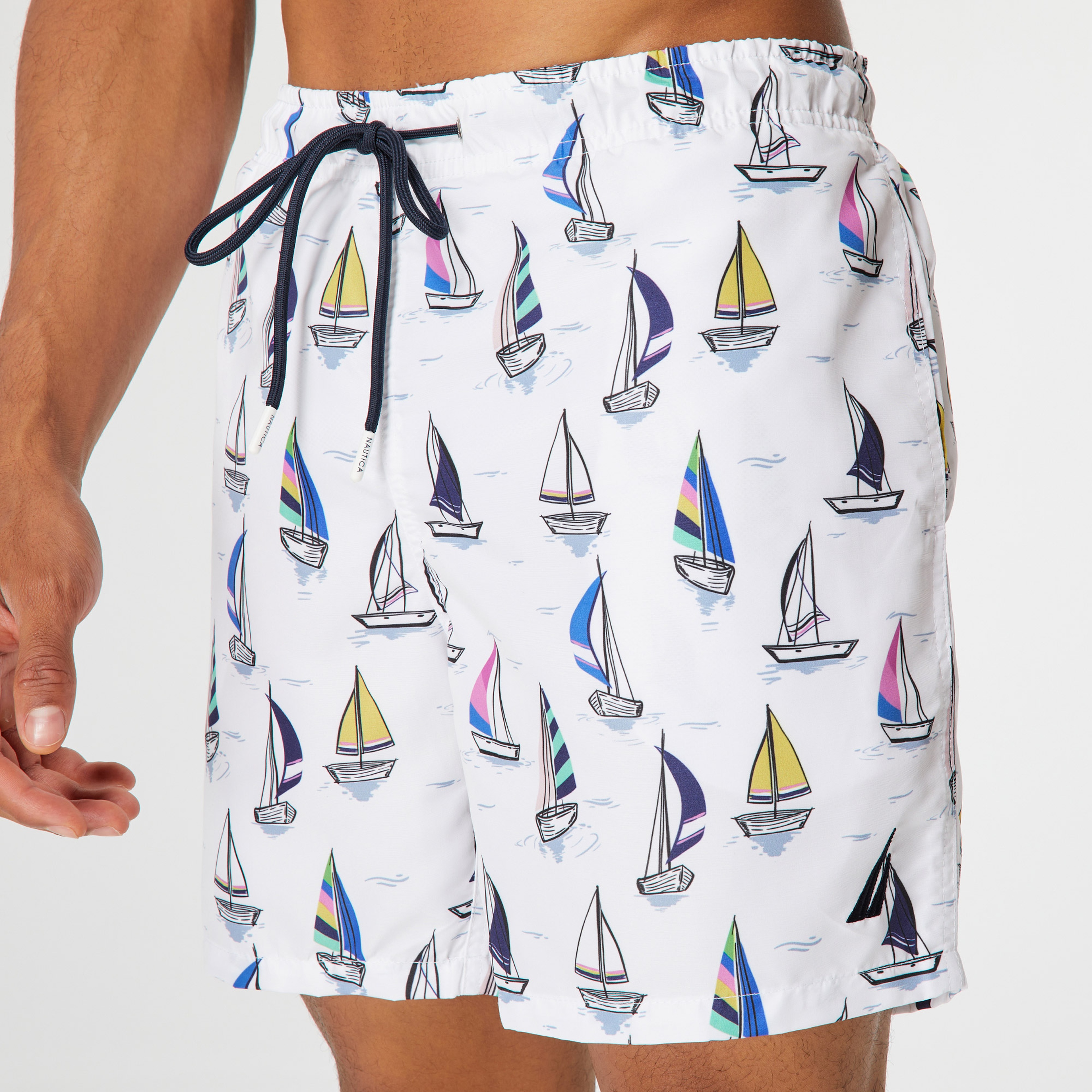 Nautica Standart Fit Erkek Beyaz Şort Mayo
