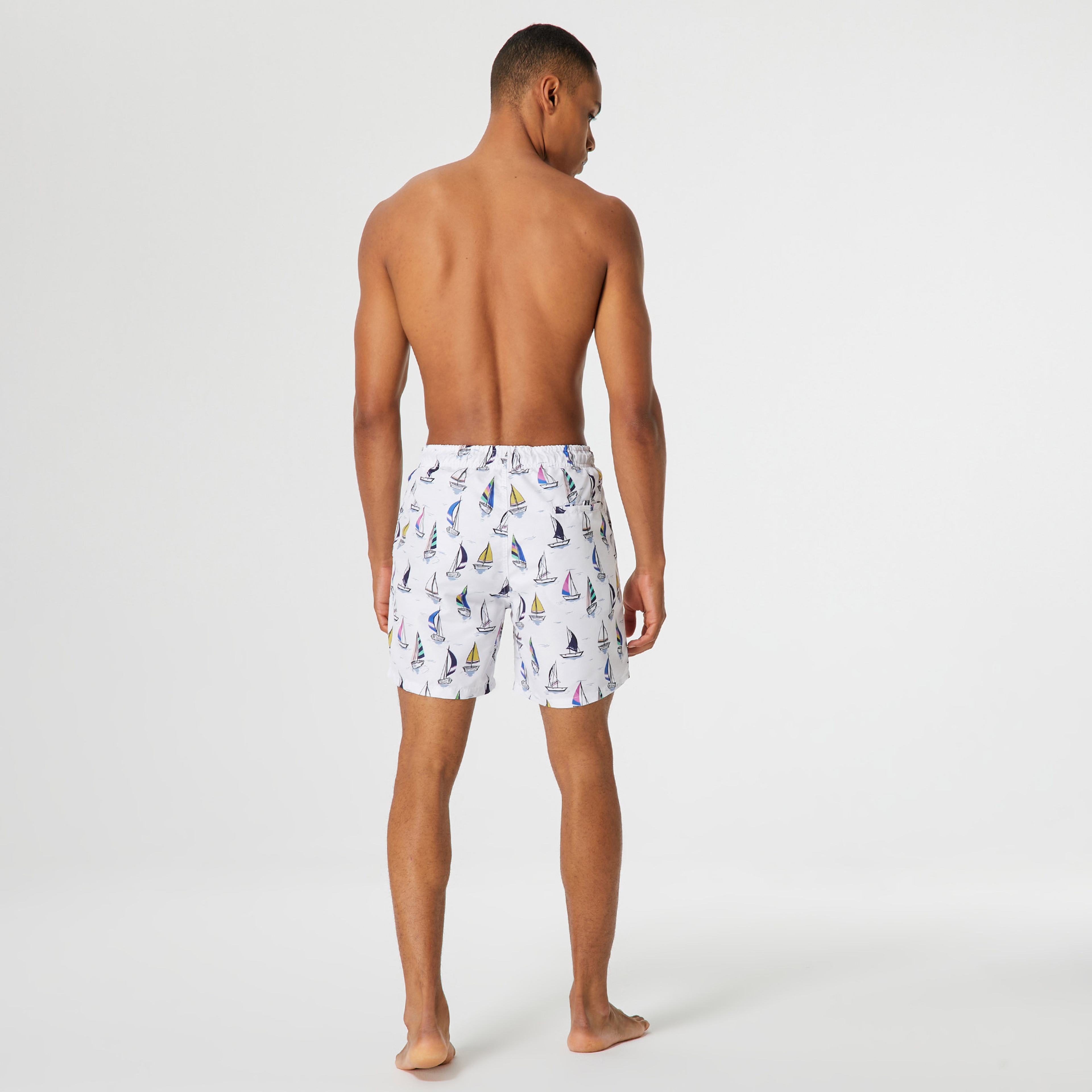 Nautica Standart Fit Erkek Beyaz Şort Mayo