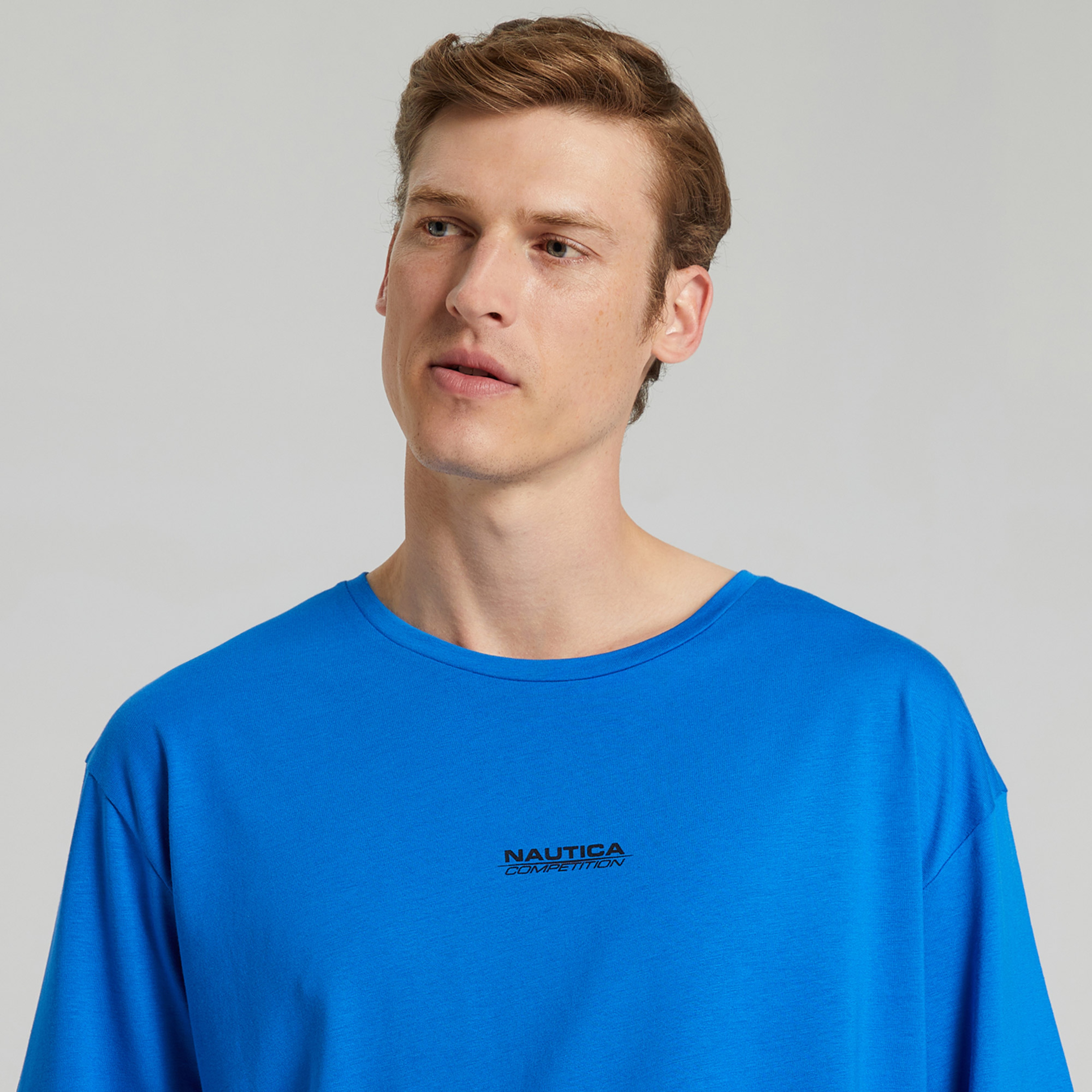 NAUTICA ERKEK MAVİ OVERSIZE KISA KOLLU T-SHIRT