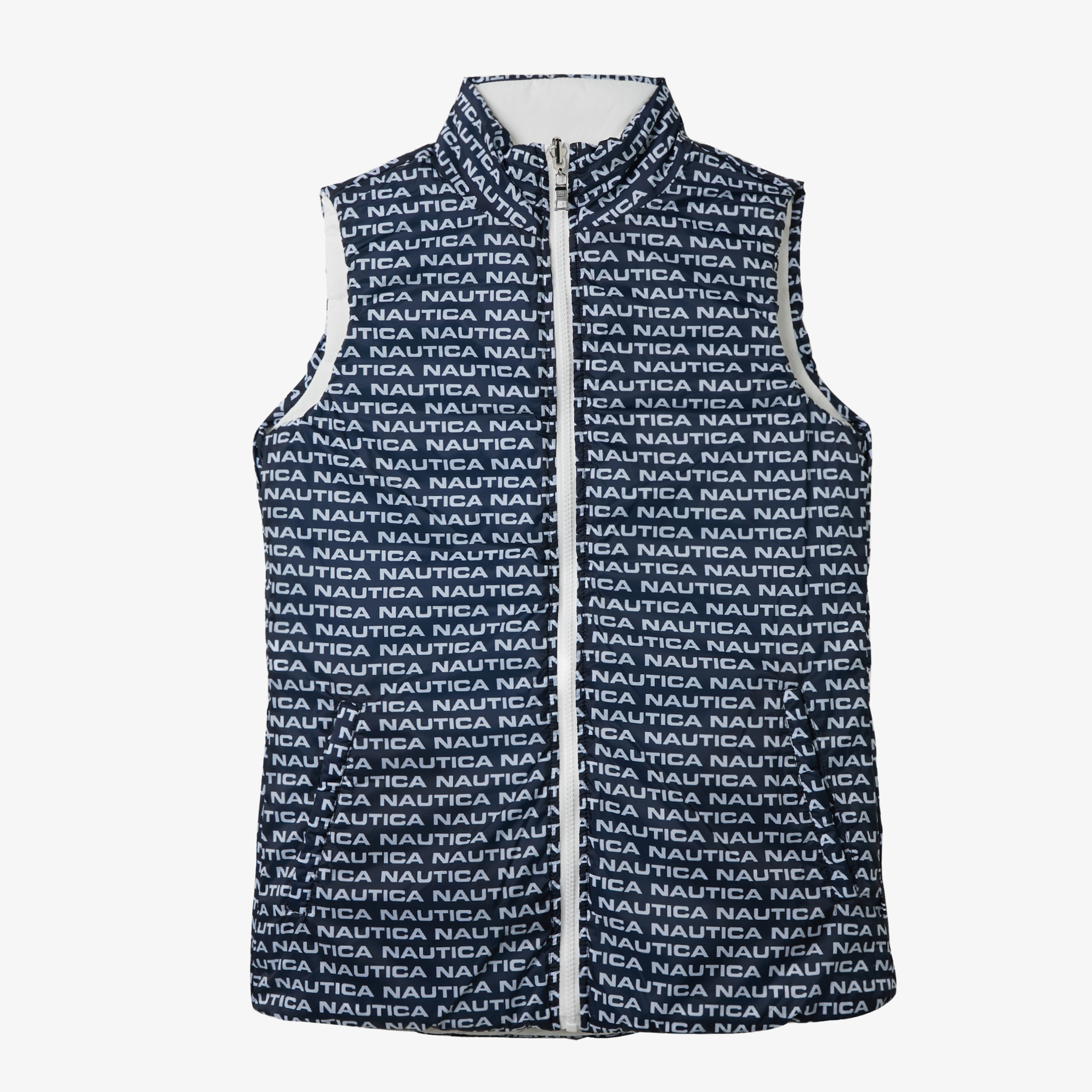 NAUTICA KADIN BEYAZ KOLSUZ ÇİFT TARAFLI YELEK