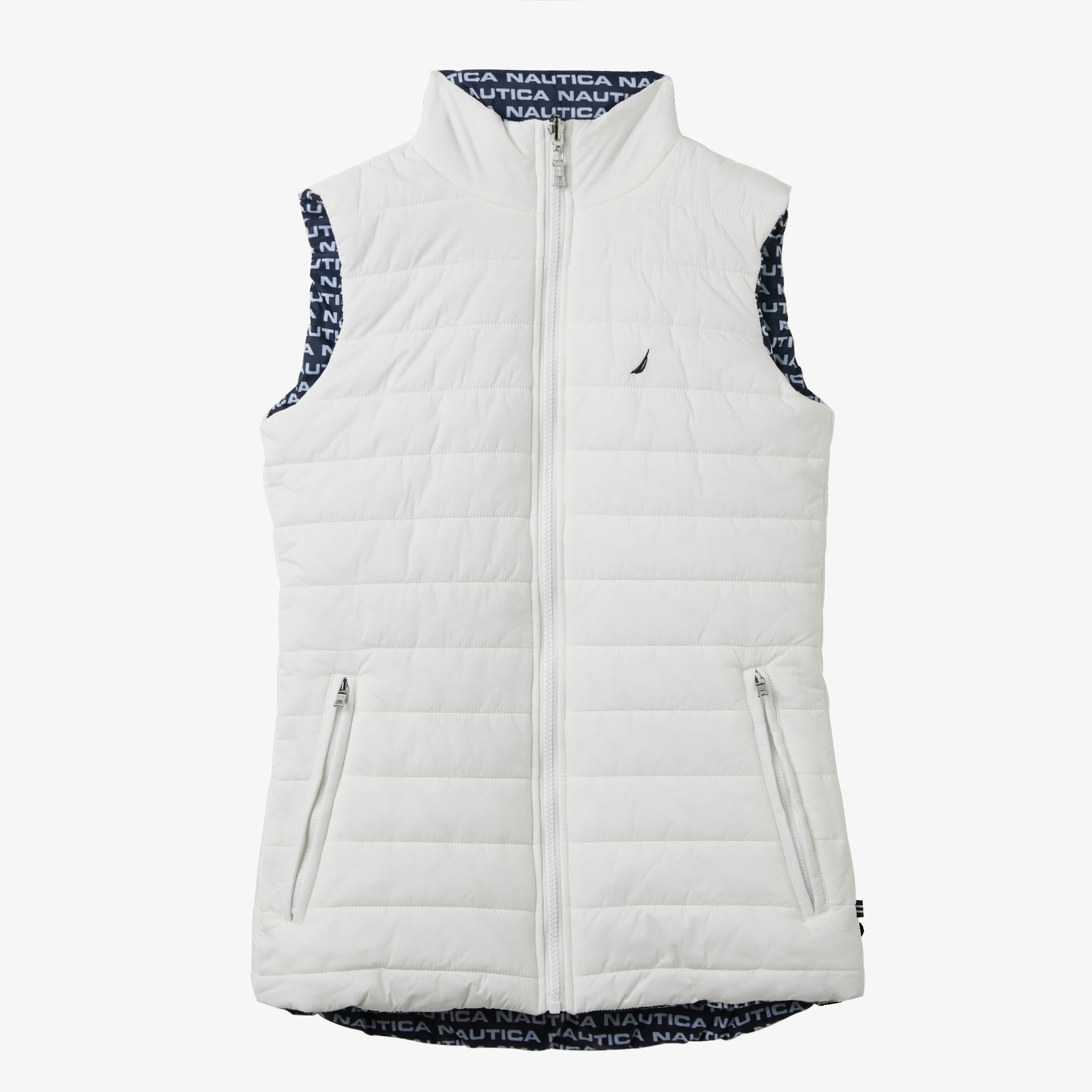 NAUTICA KADIN BEYAZ KOLSUZ ÇİFT TARAFLI YELEK