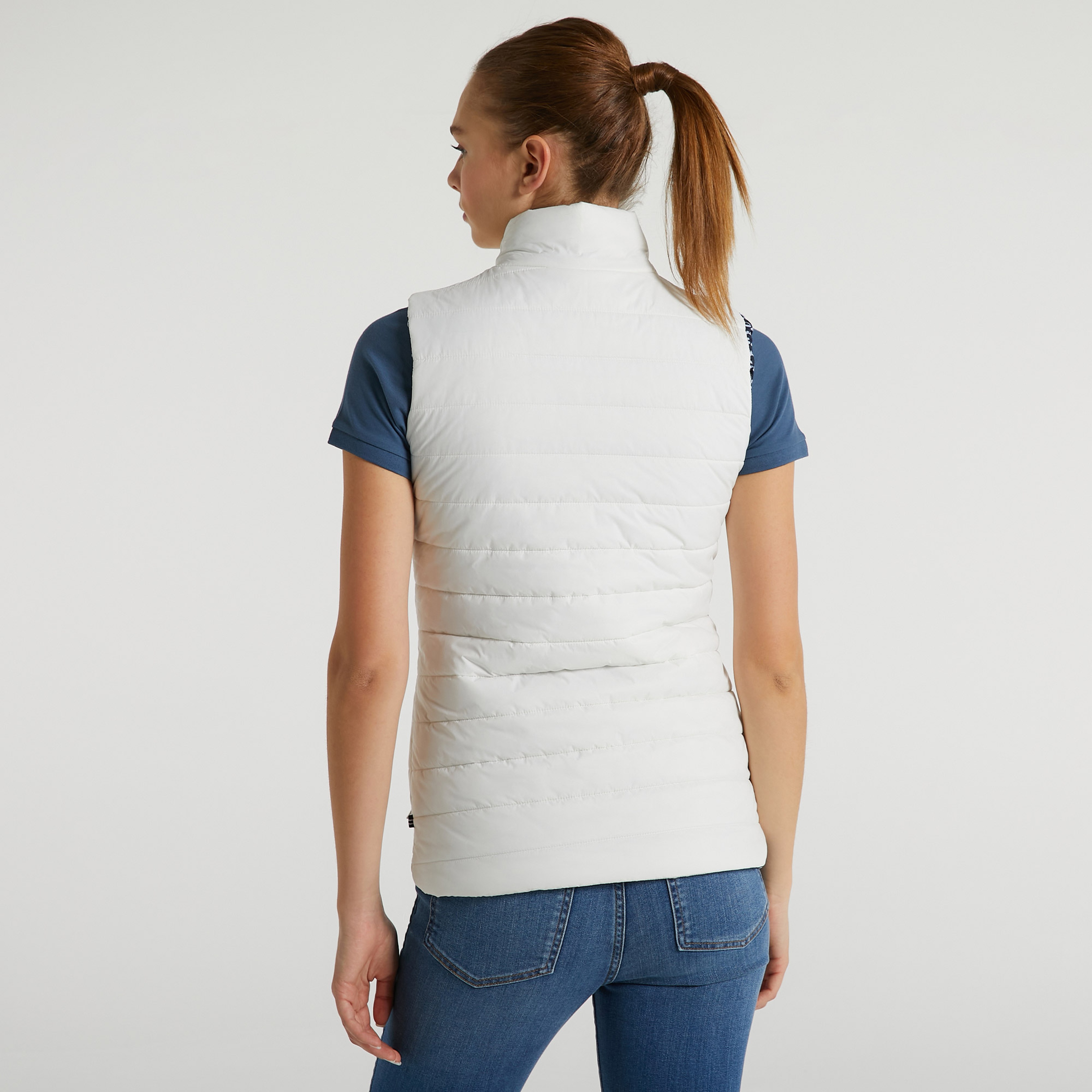 NAUTICA KADIN BEYAZ KOLSUZ ÇİFT TARAFLI YELEK