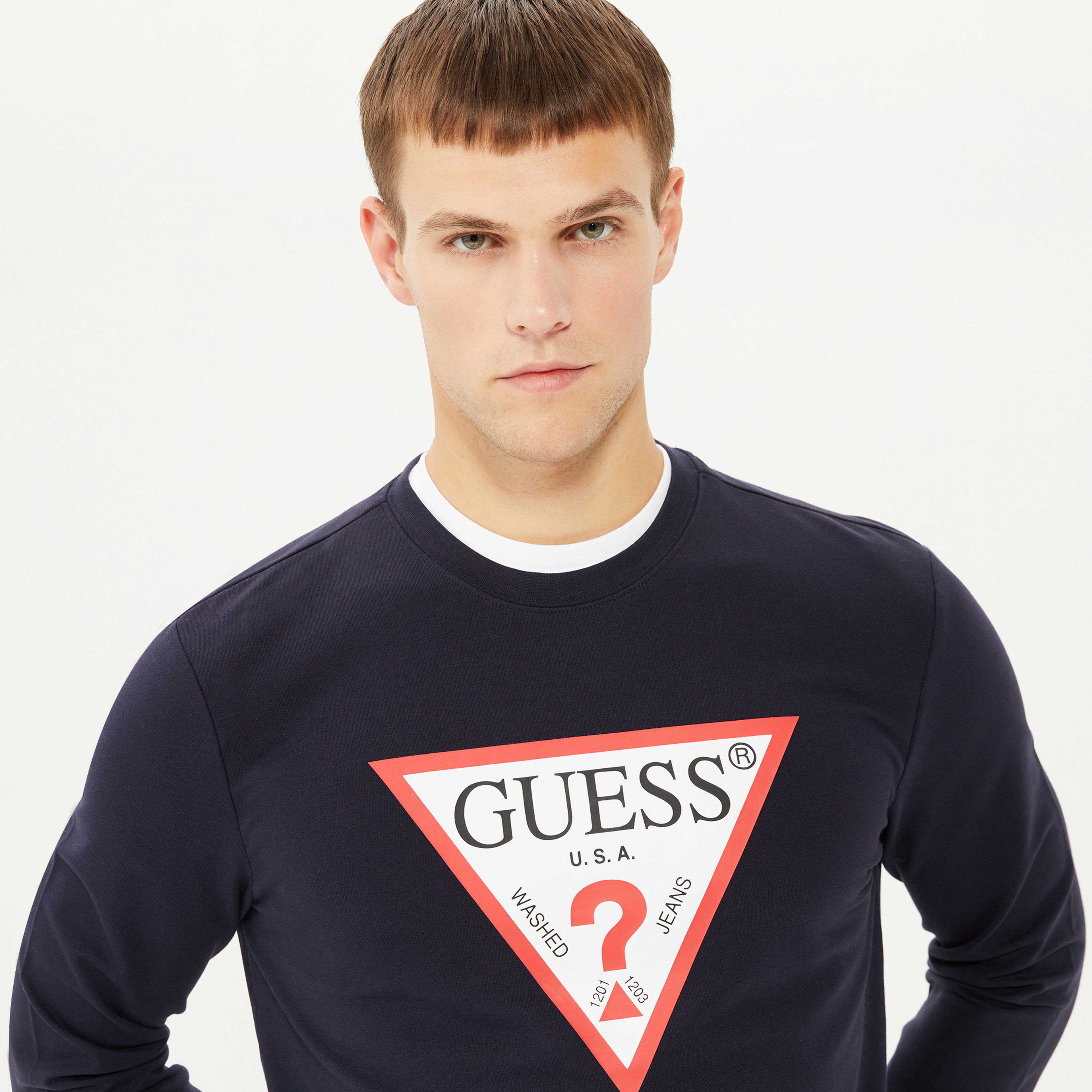 Guess Erkek Lacivert Sweatshirt