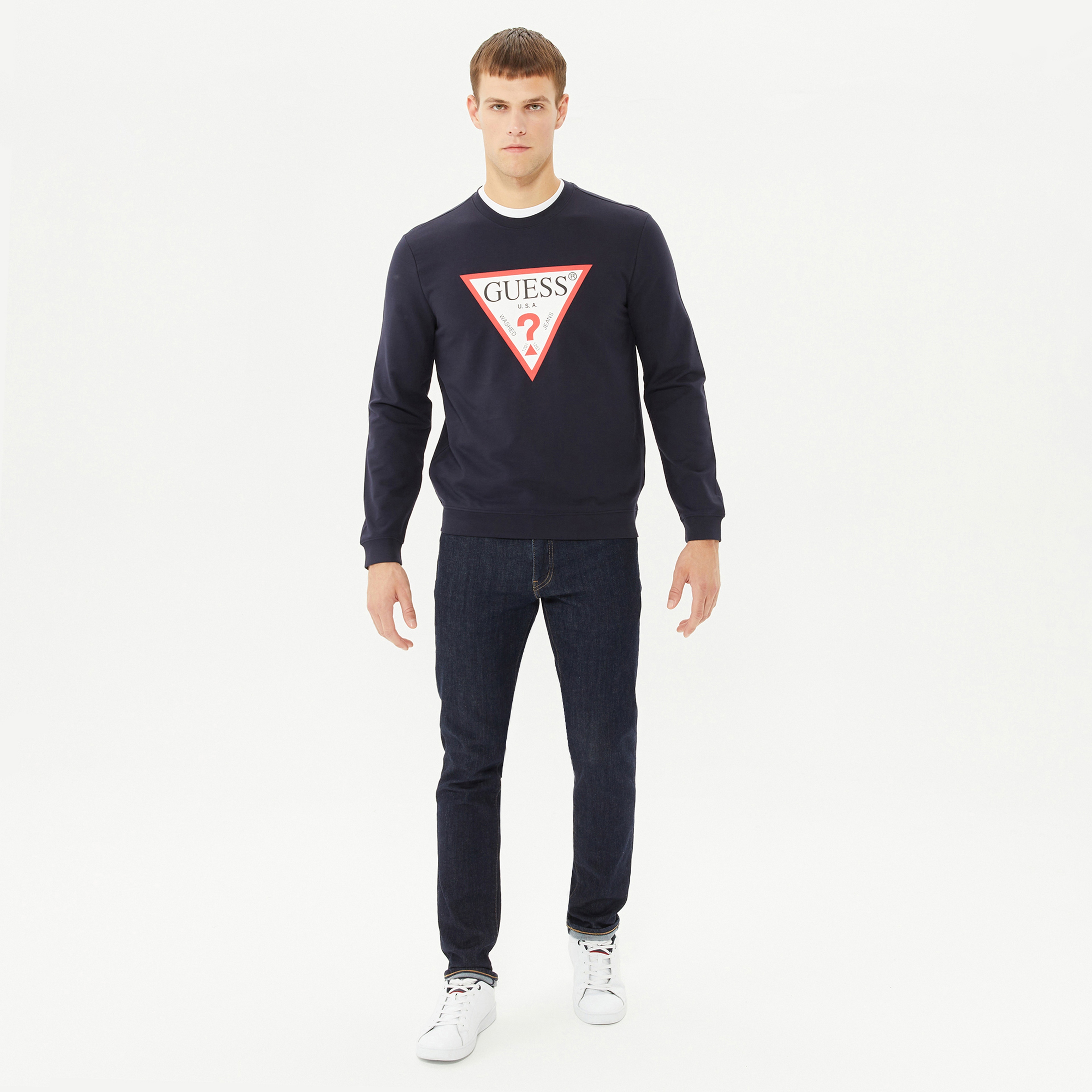 Guess Erkek Lacivert Sweatshirt