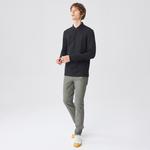 Erkek Regular Fit Uzun Kollu Siyah Paris Polo