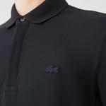 Erkek Regular Fit Uzun Kollu Siyah Paris Polo