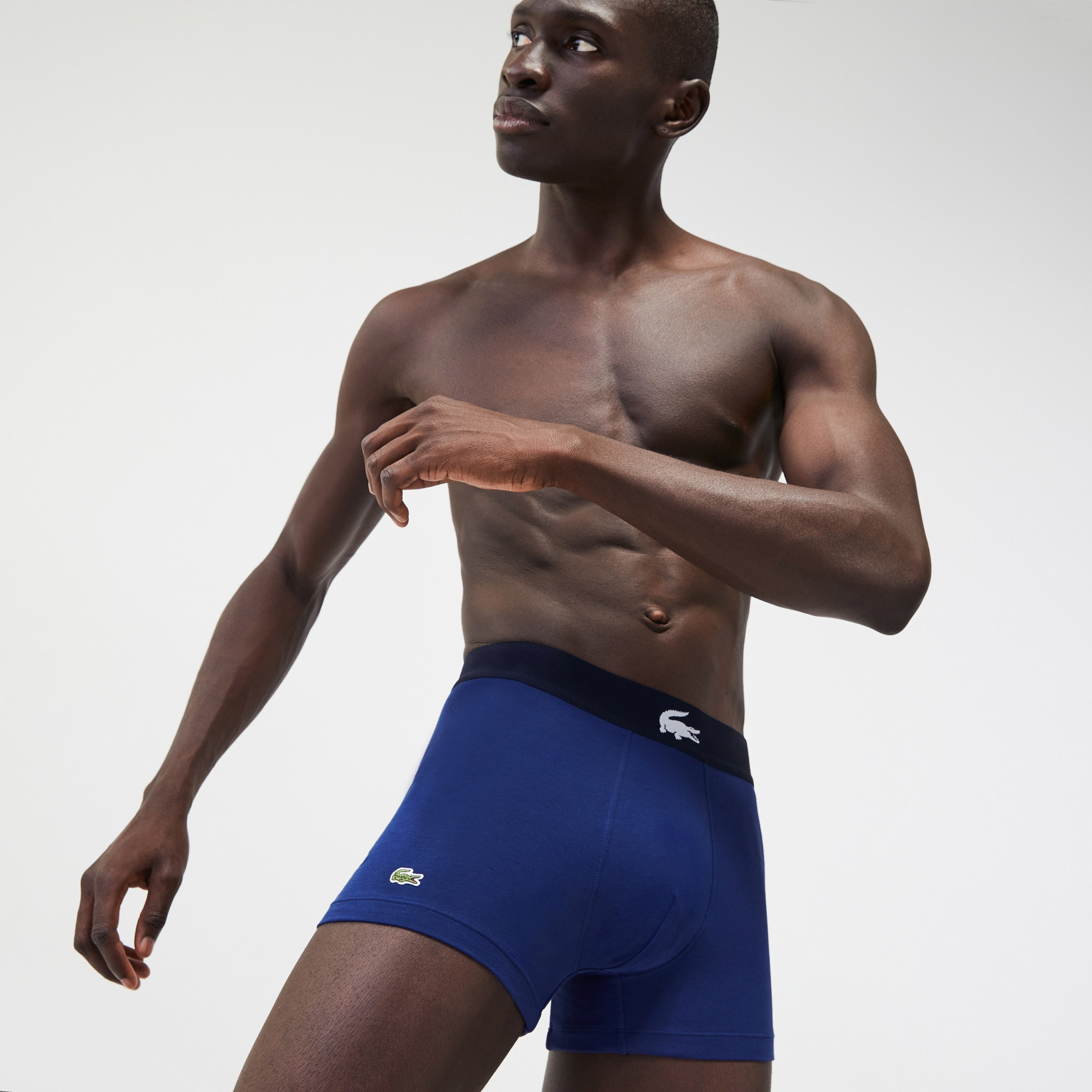 Lacoste Erkek Desenli 3'lü Lacivert Boxer