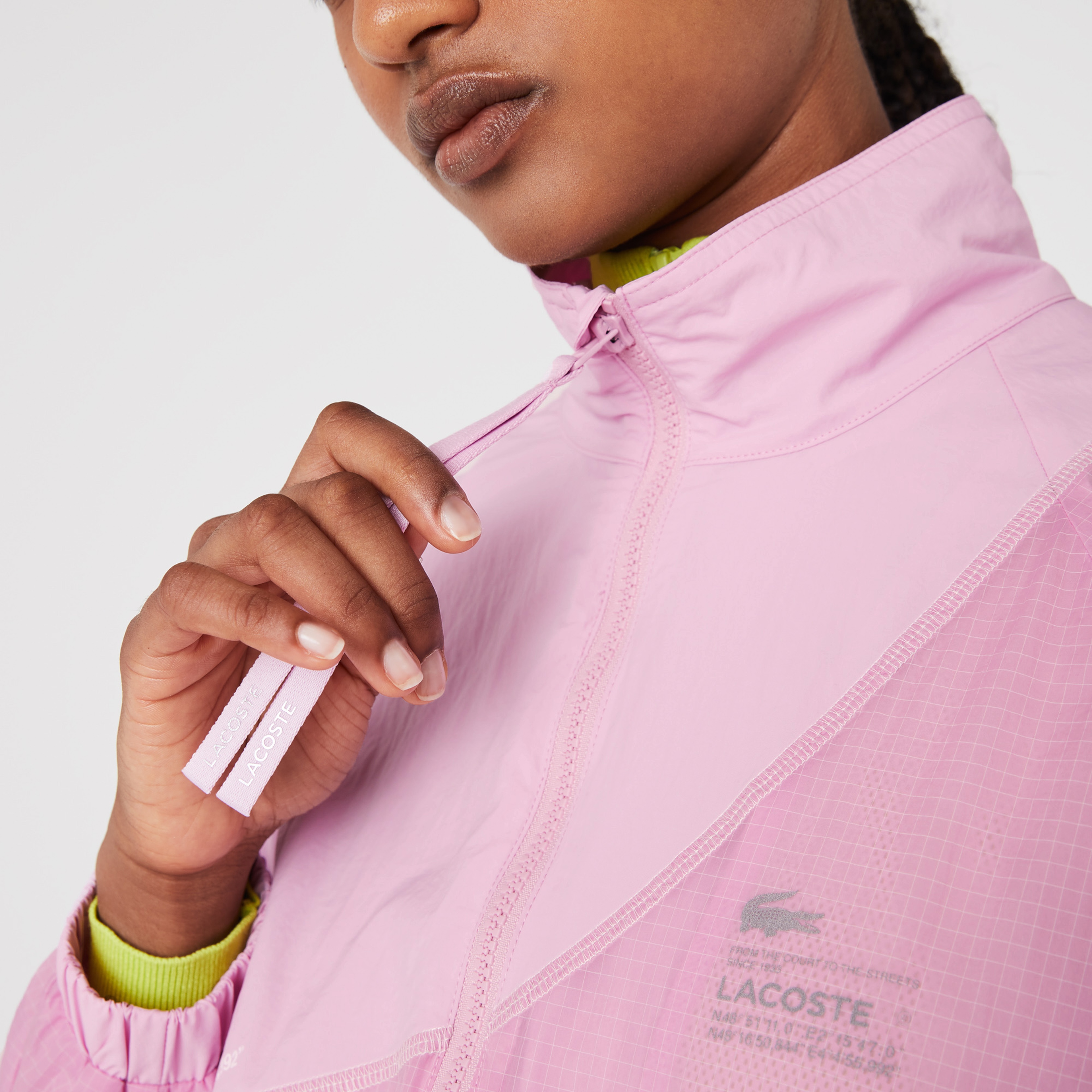 Lacoste Active Kadın Dik Yaka Baskılı Pembe Mont