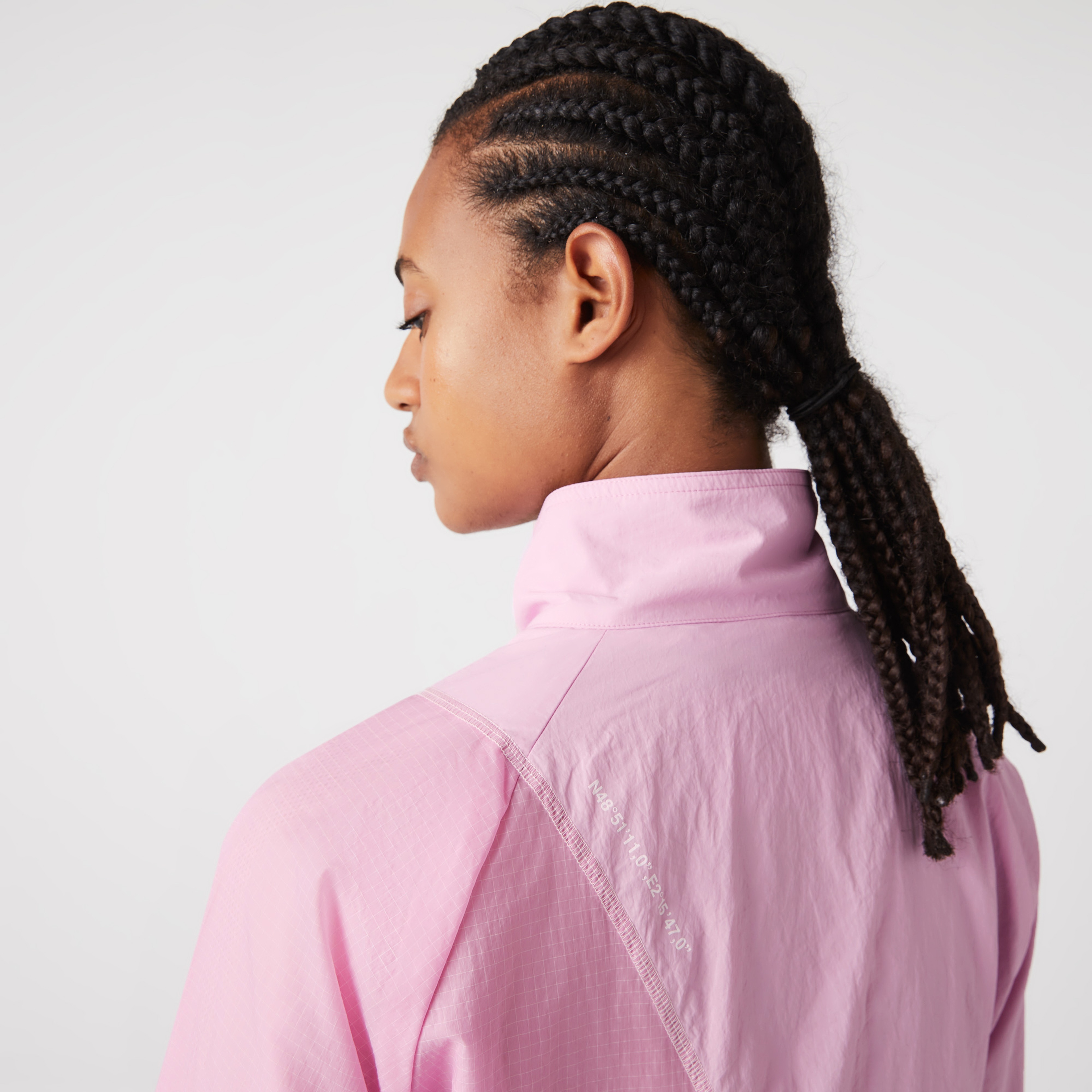 Lacoste Active Kadın Dik Yaka Baskılı Pembe Mont