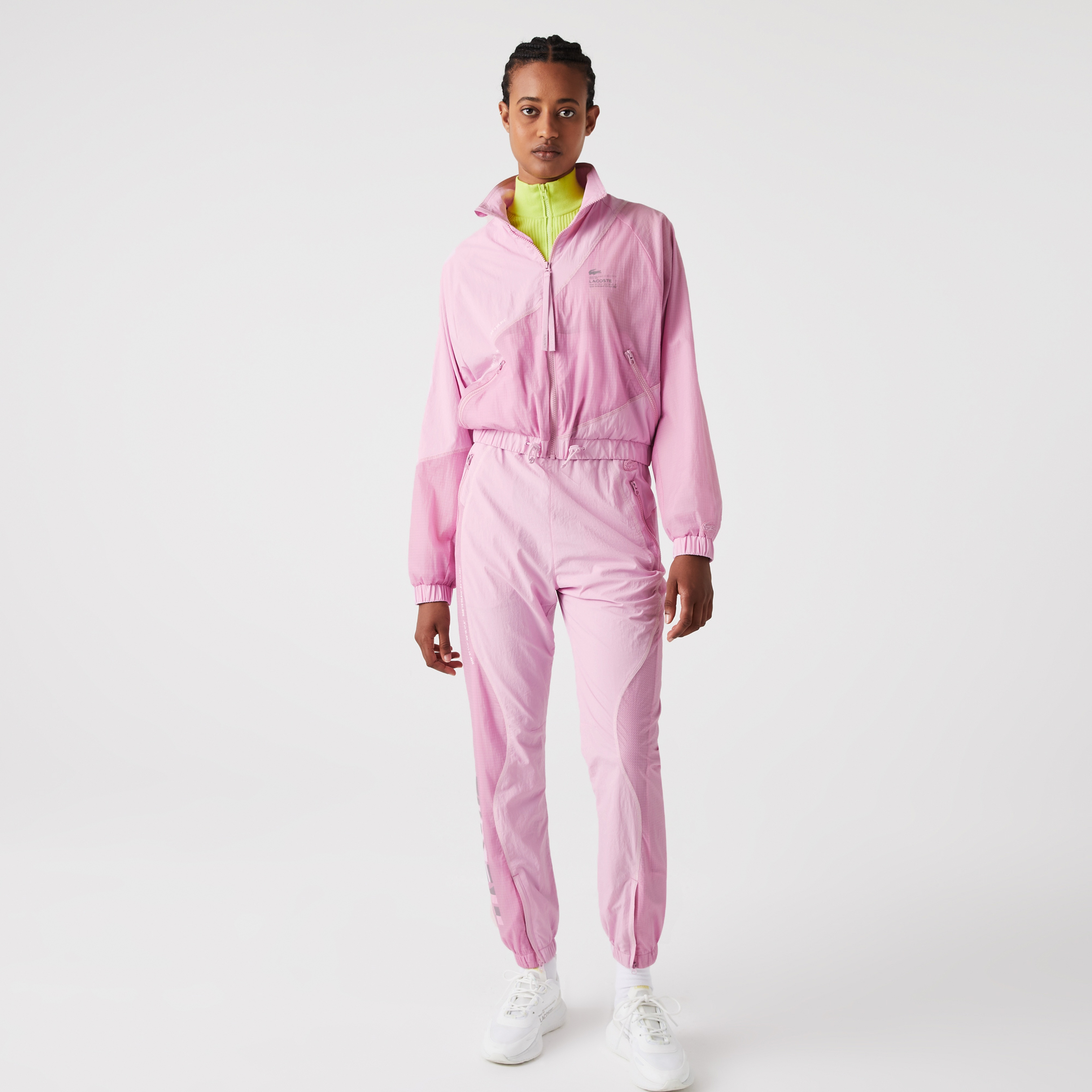 Lacoste Active Kadın Dik Yaka Baskılı Pembe Mont