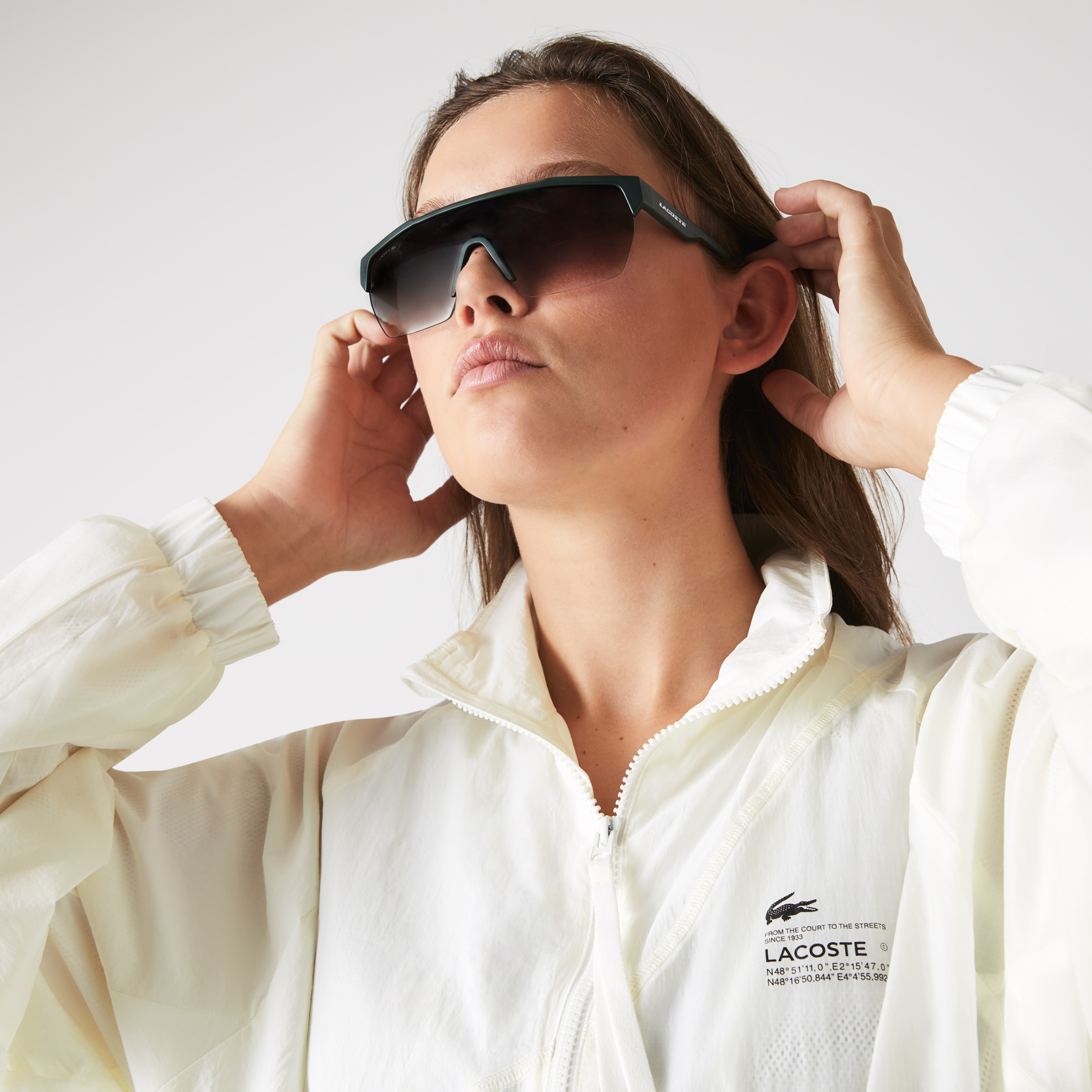 Lacoste Active Kadın Dik Yaka Beyaz Mont