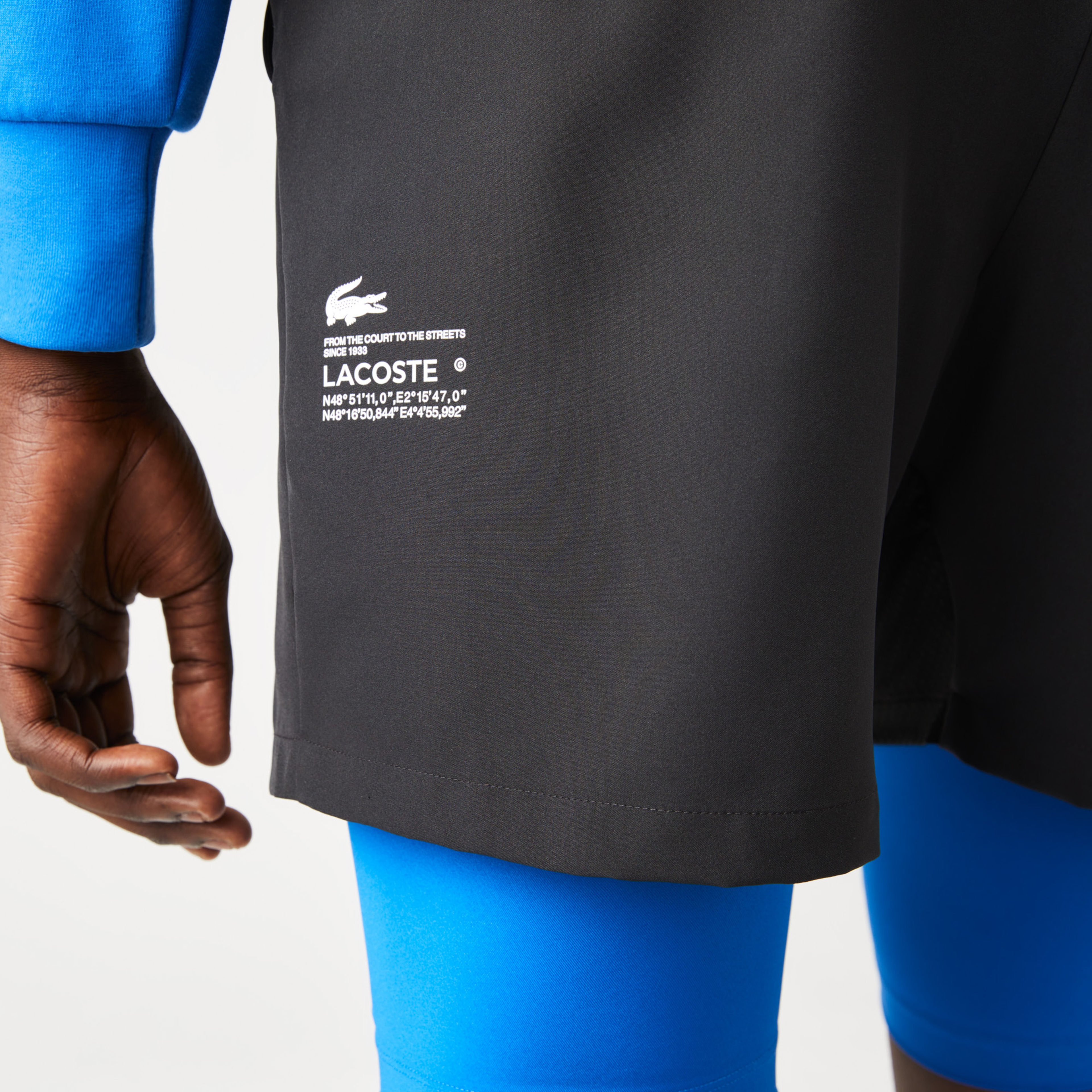 Lacoste Active Erkek Baskılı Siyah Şort