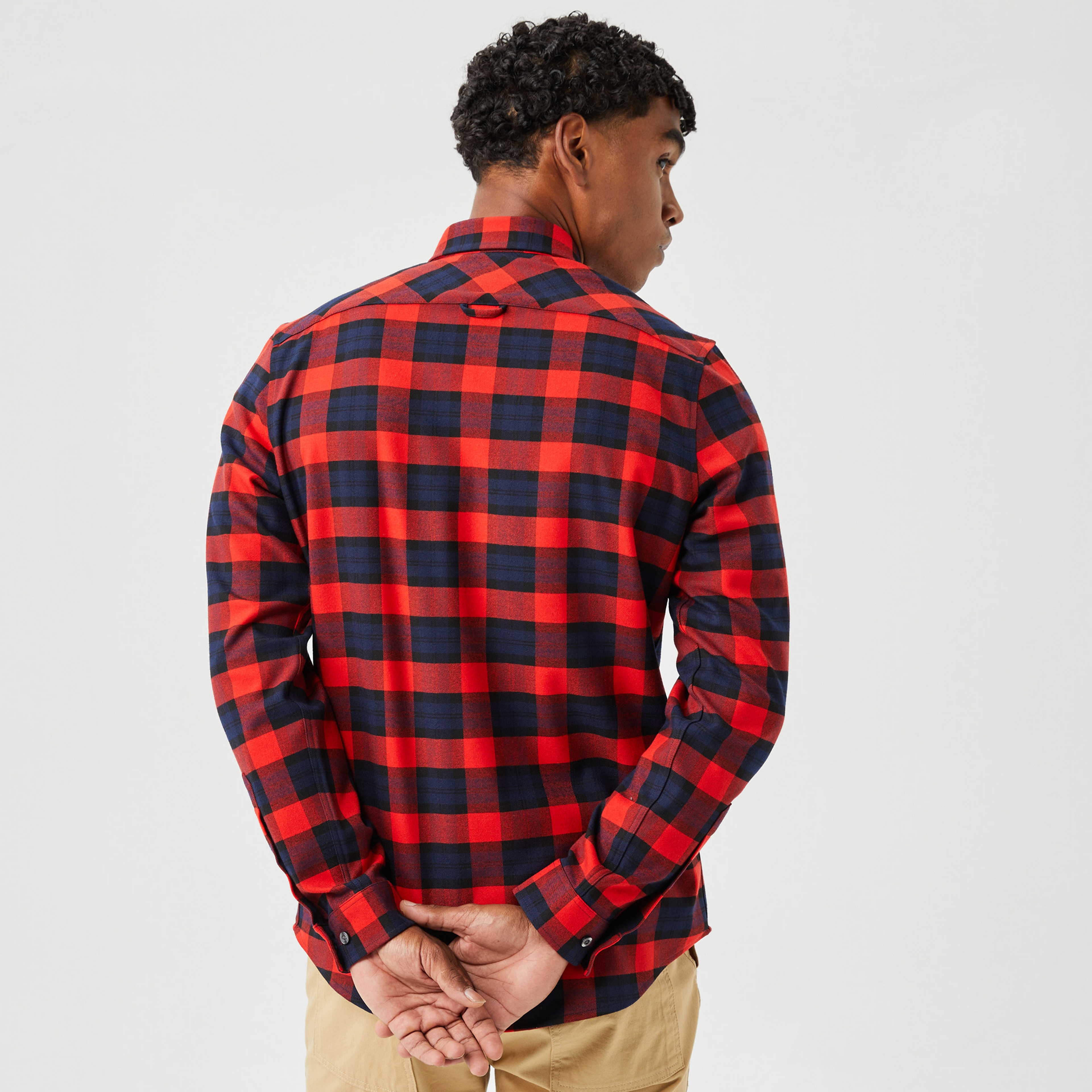 Lacoste Erkek Slim Fit Ekose Bordo Gömlek