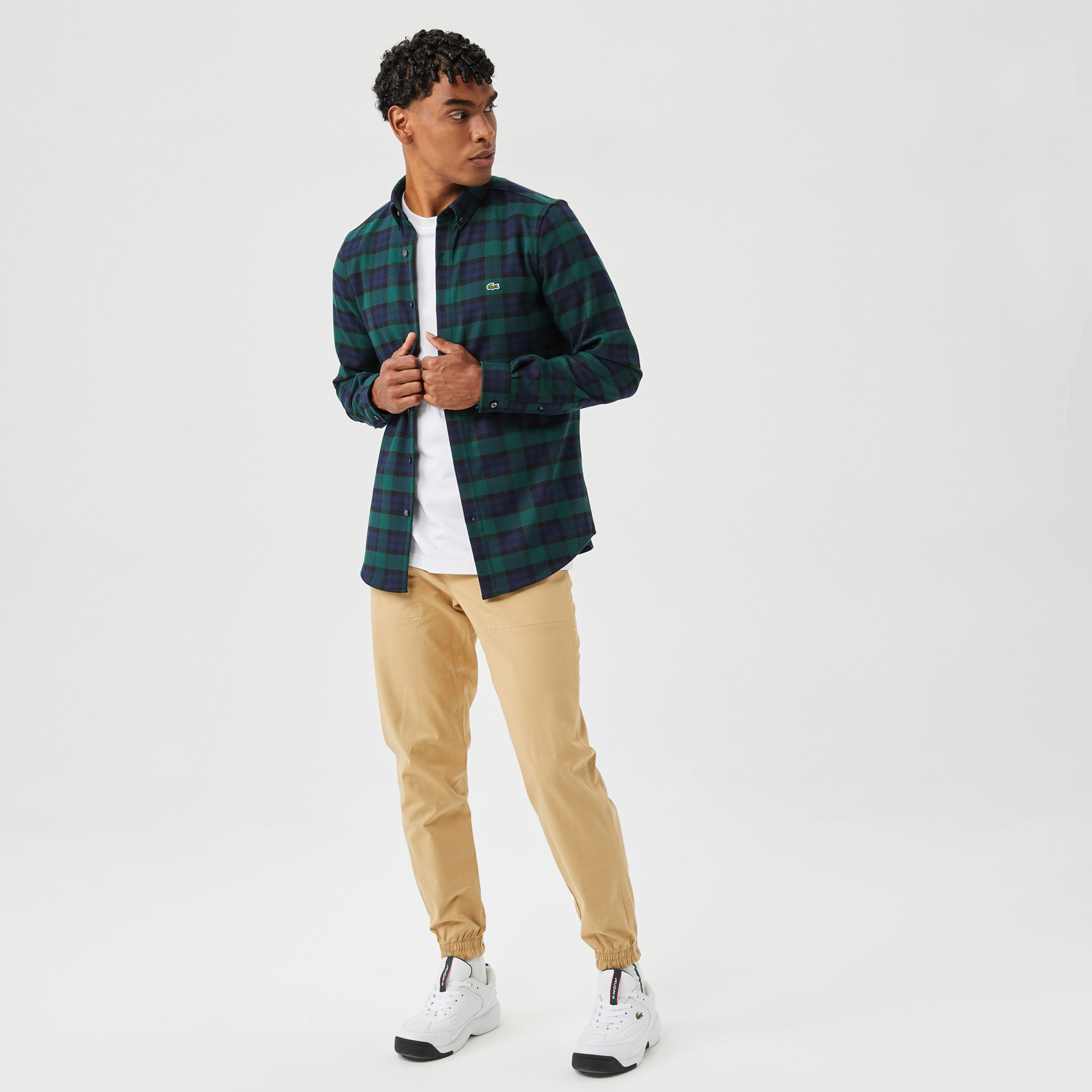 Lacoste Erkek Slim Fit Ekose Lacivert Gömlek