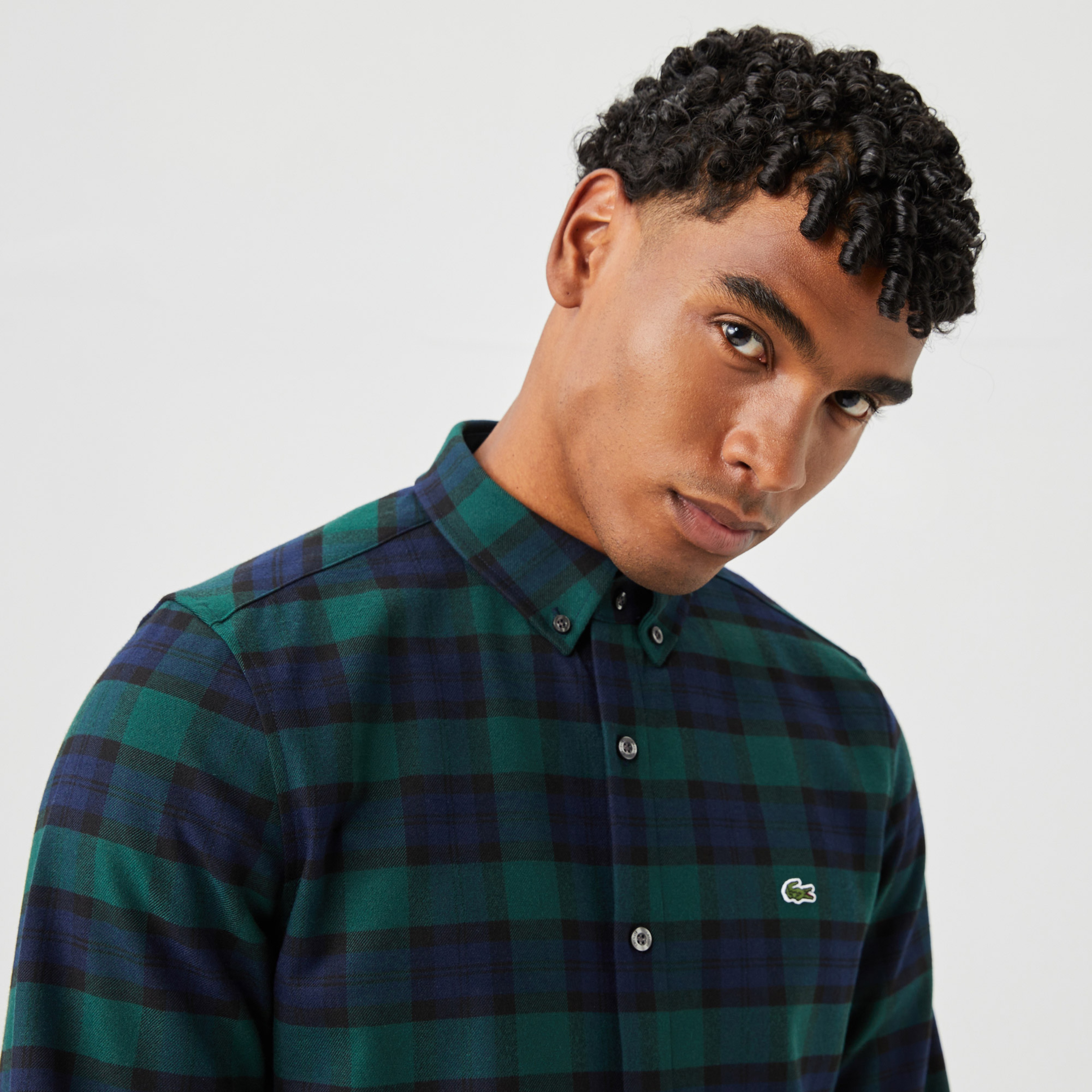 Lacoste Erkek Slim Fit Ekose Lacivert Gömlek