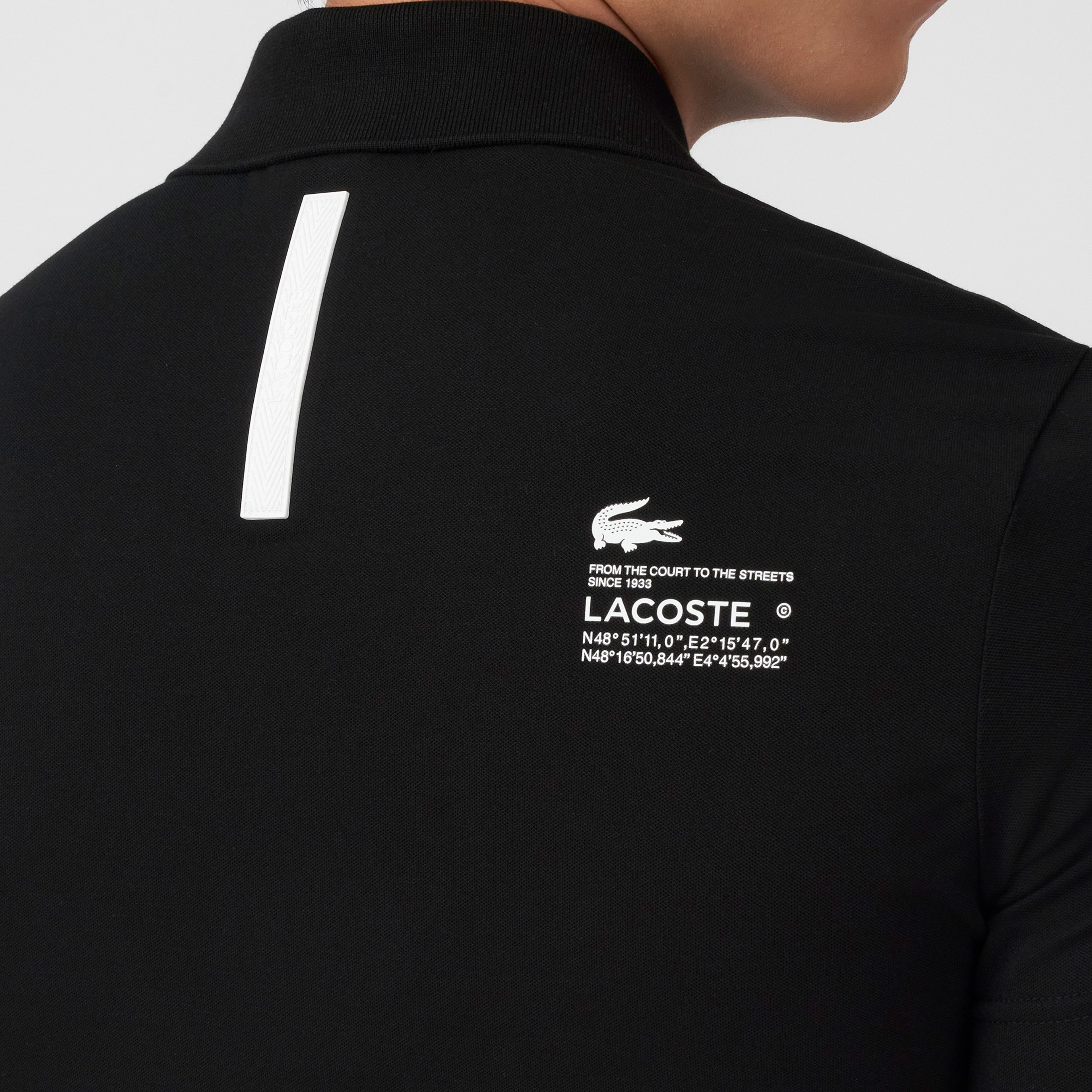 Lacoste Erkek Regular Fit Baskılı Organik Pamuk Siyah Polo