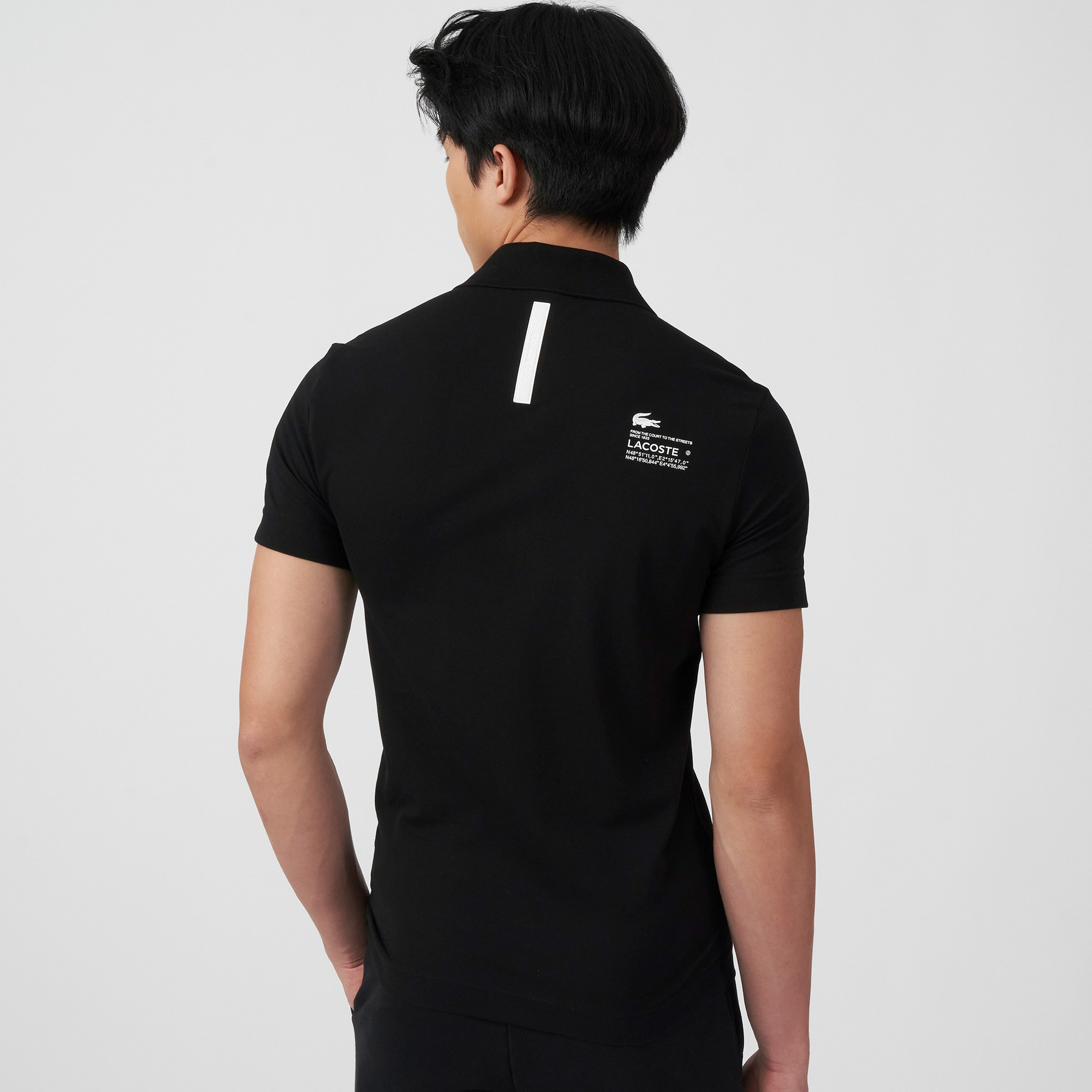 Lacoste Erkek Regular Fit Baskılı Organik Pamuk Siyah Polo