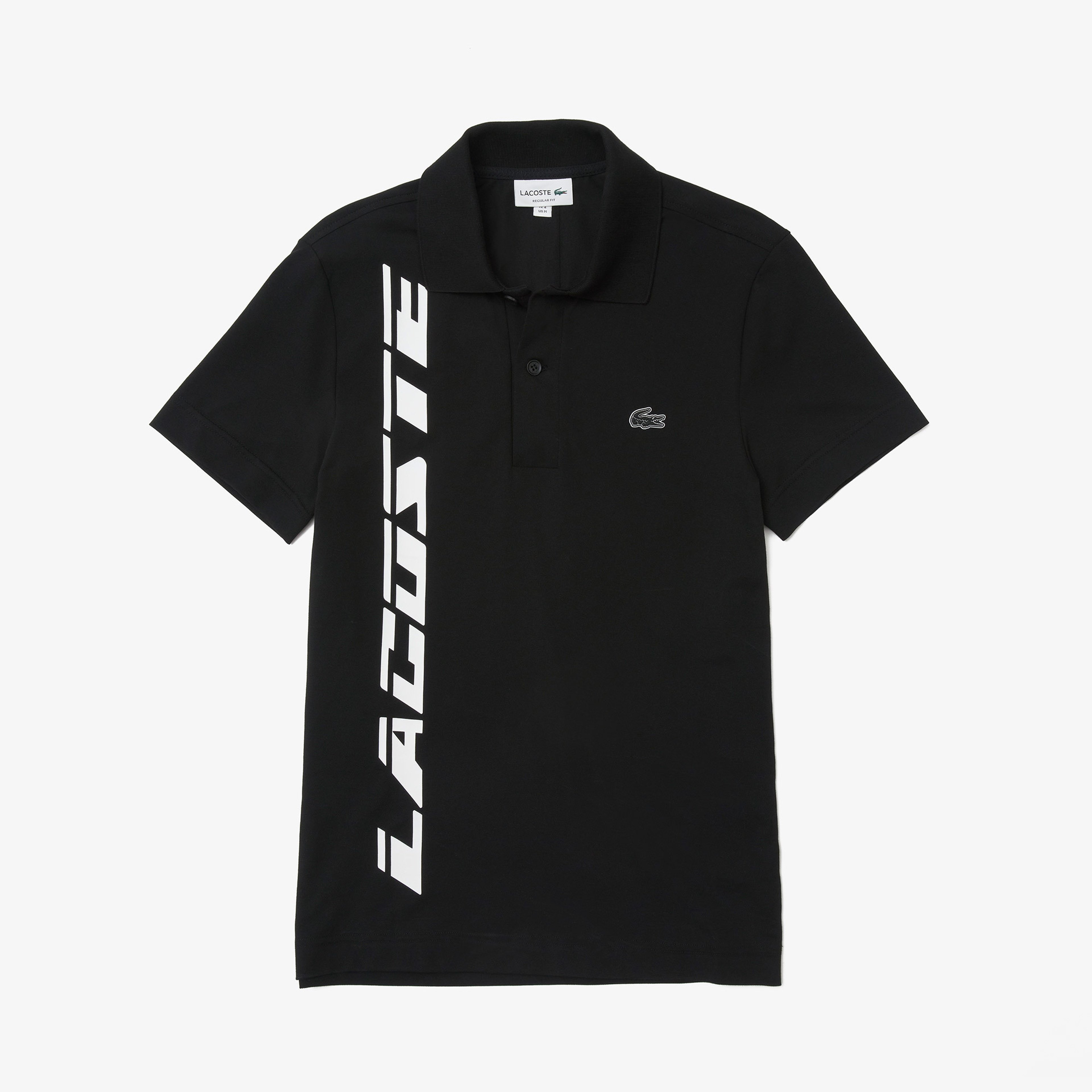 Lacoste Erkek Regular Fit Baskılı Organik Pamuk Siyah Polo