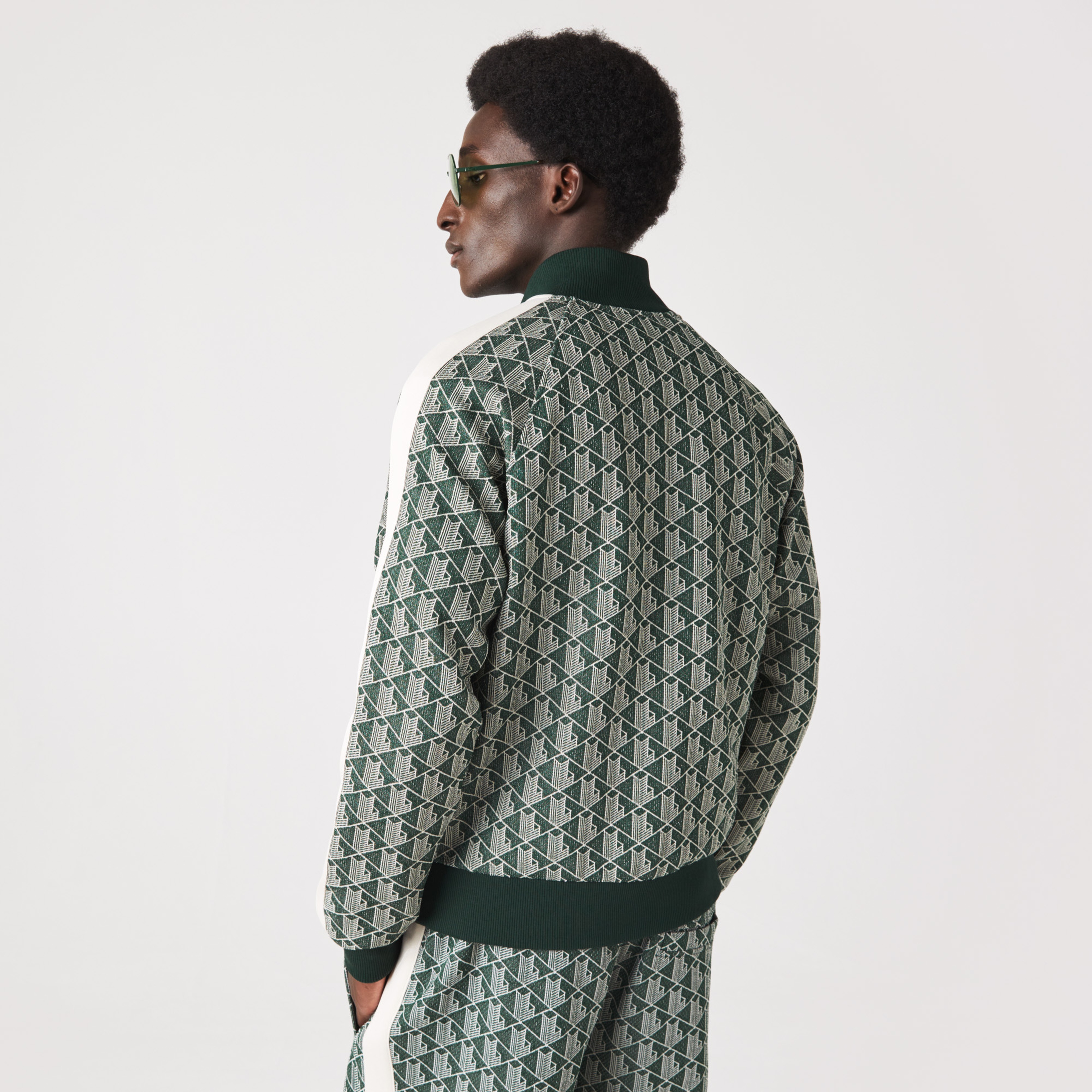 Lacoste Erkek Regular Fit Fermuarlı Monogram Yeşil Sweatshirt