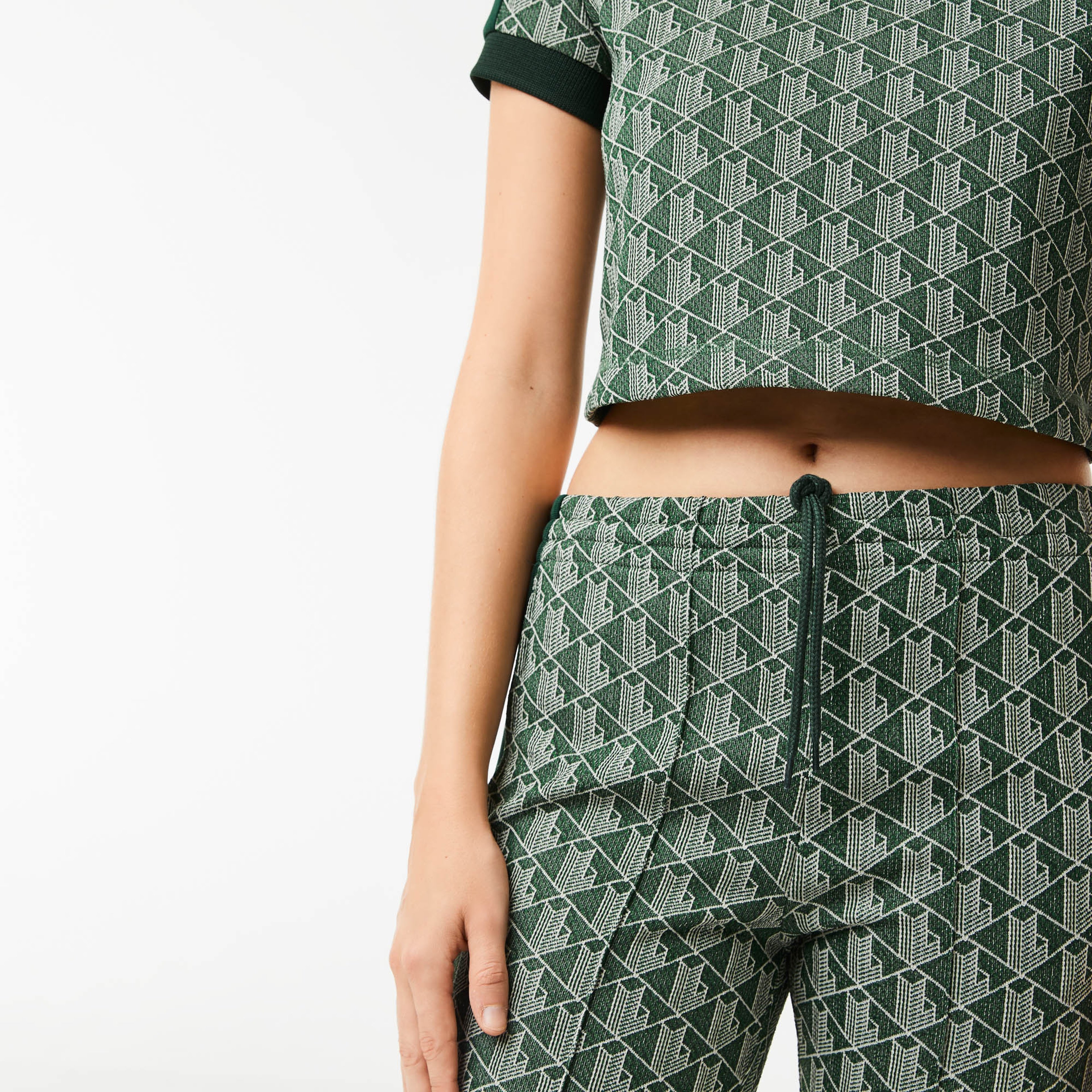 Lacoste Kadın Relaxed Fit Monogram Yeşil Eşofman Altı