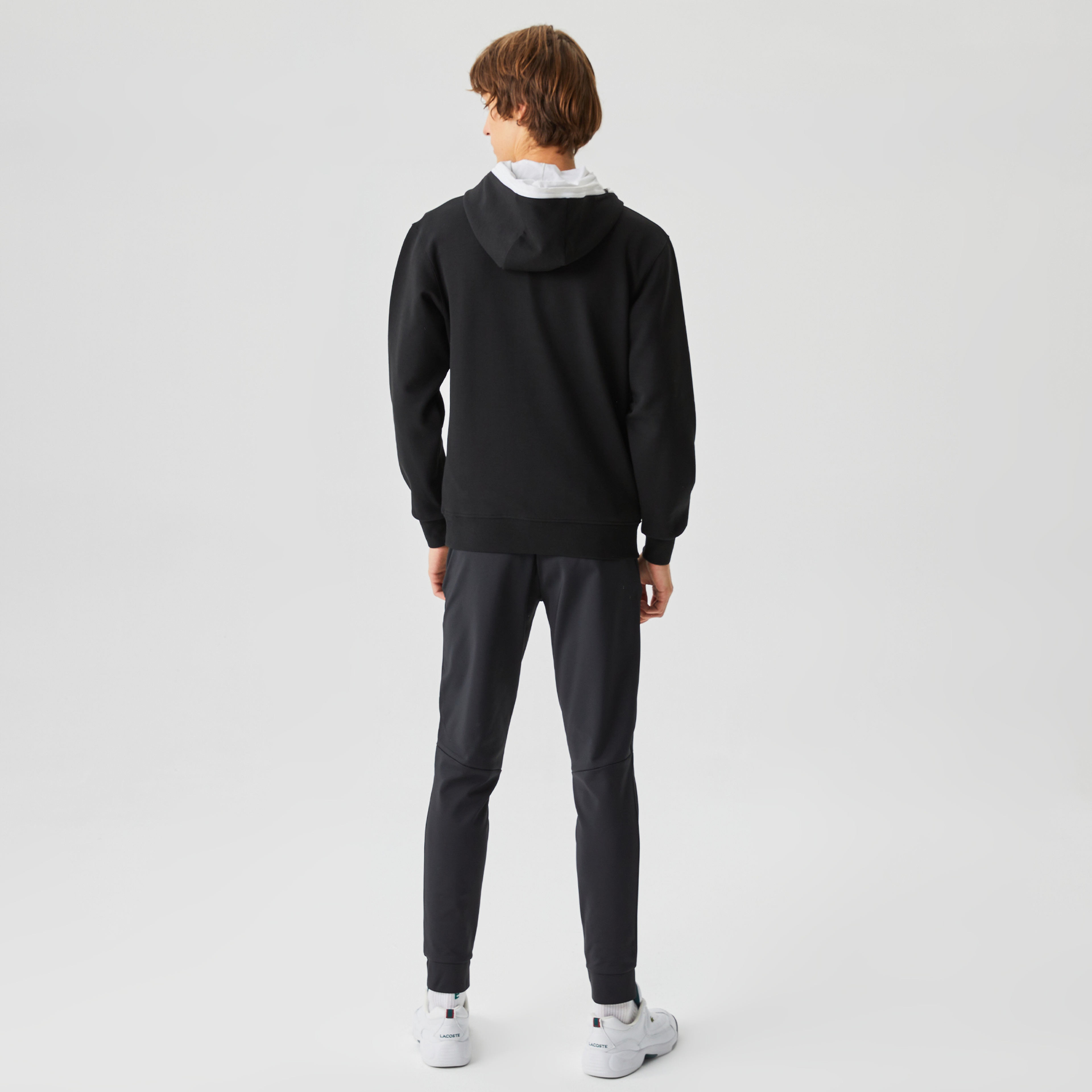 Lacoste Erkek Regular Fit Ayarlanabilir Kapüşonlu Baskılı Siyah Sweatshirt