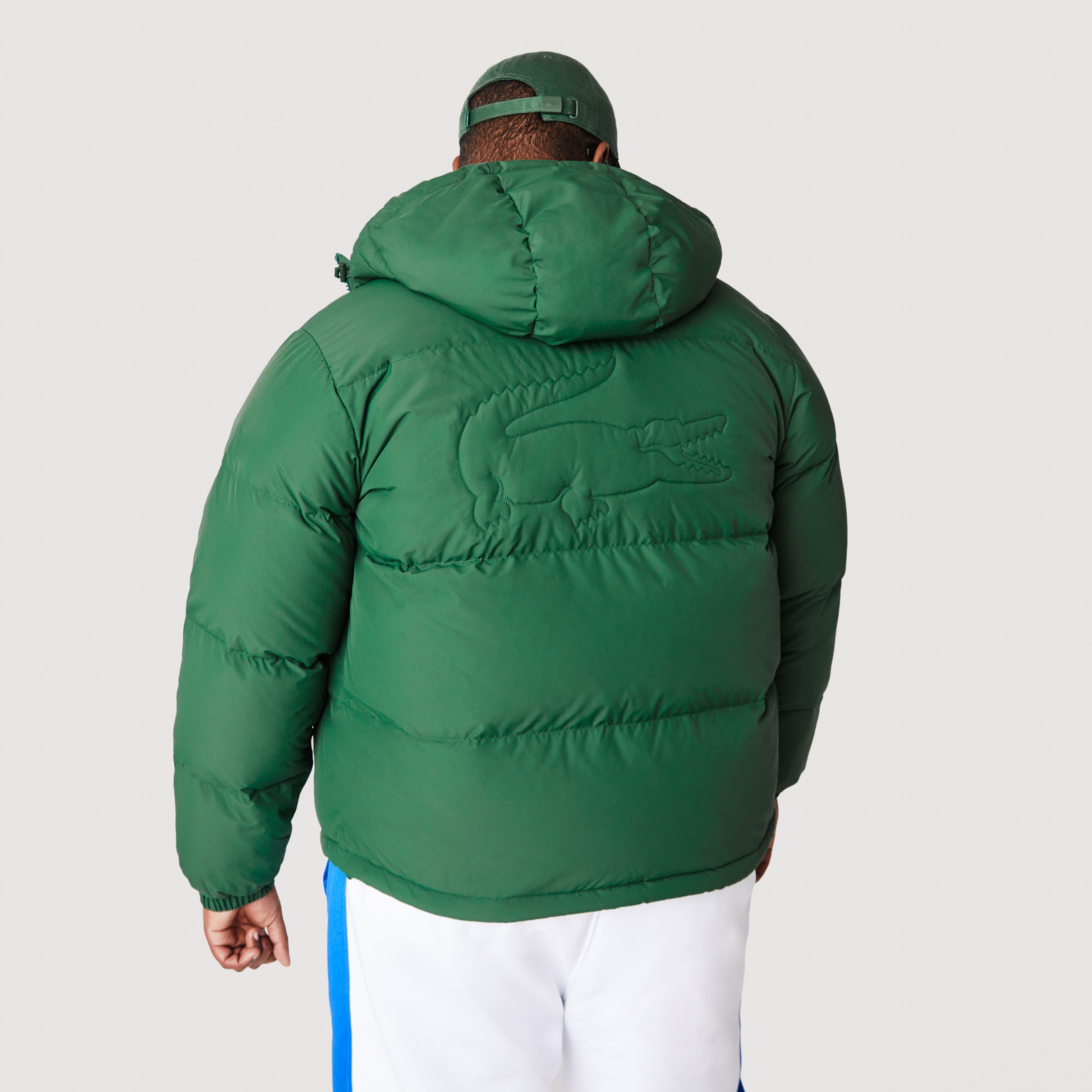 Lacoste Erkek Kapüşonlu Kapitone Suya Dayanıklı Yeşil Bomber Ceket