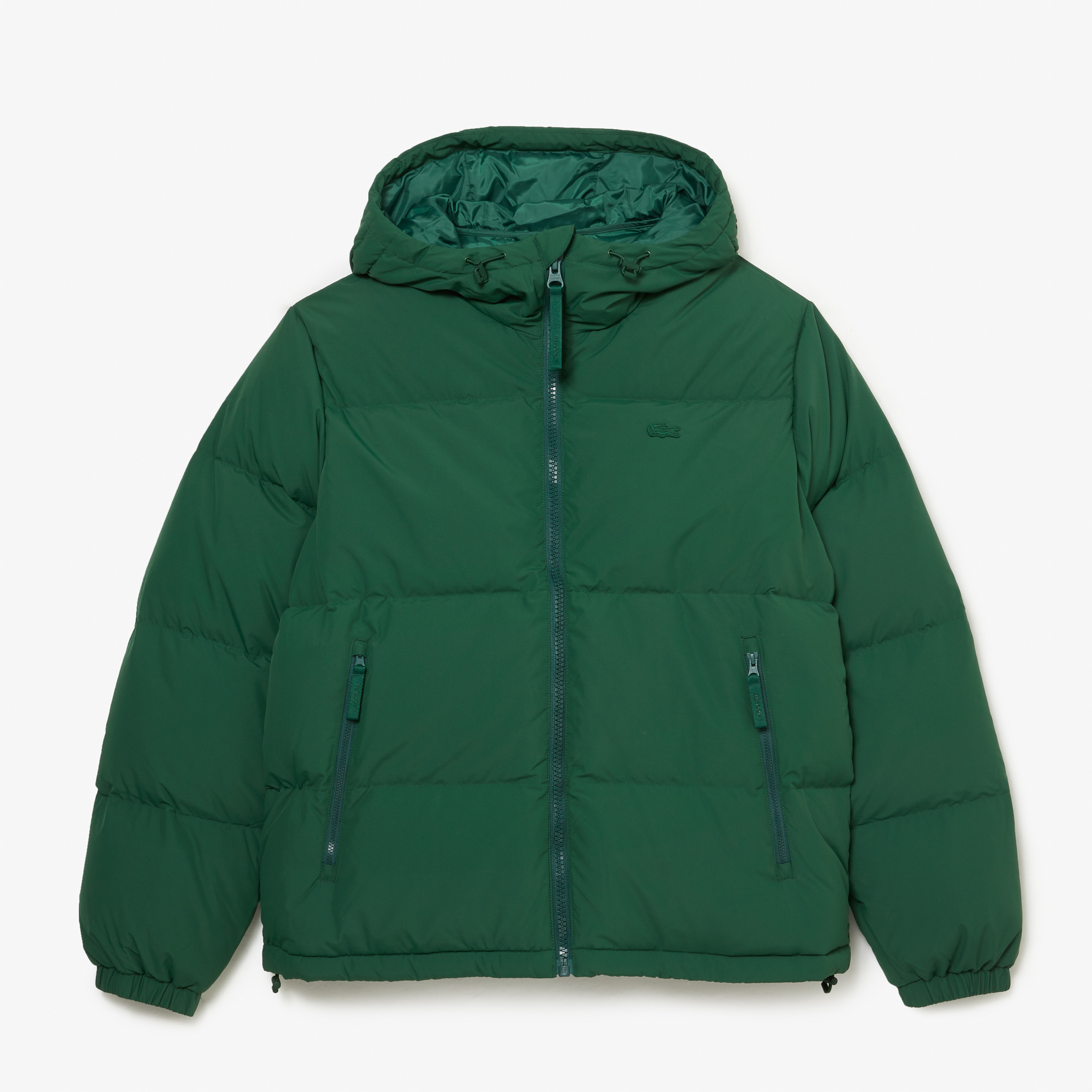 Lacoste Erkek Kapüşonlu Kapitone Suya Dayanıklı Yeşil Bomber Ceket